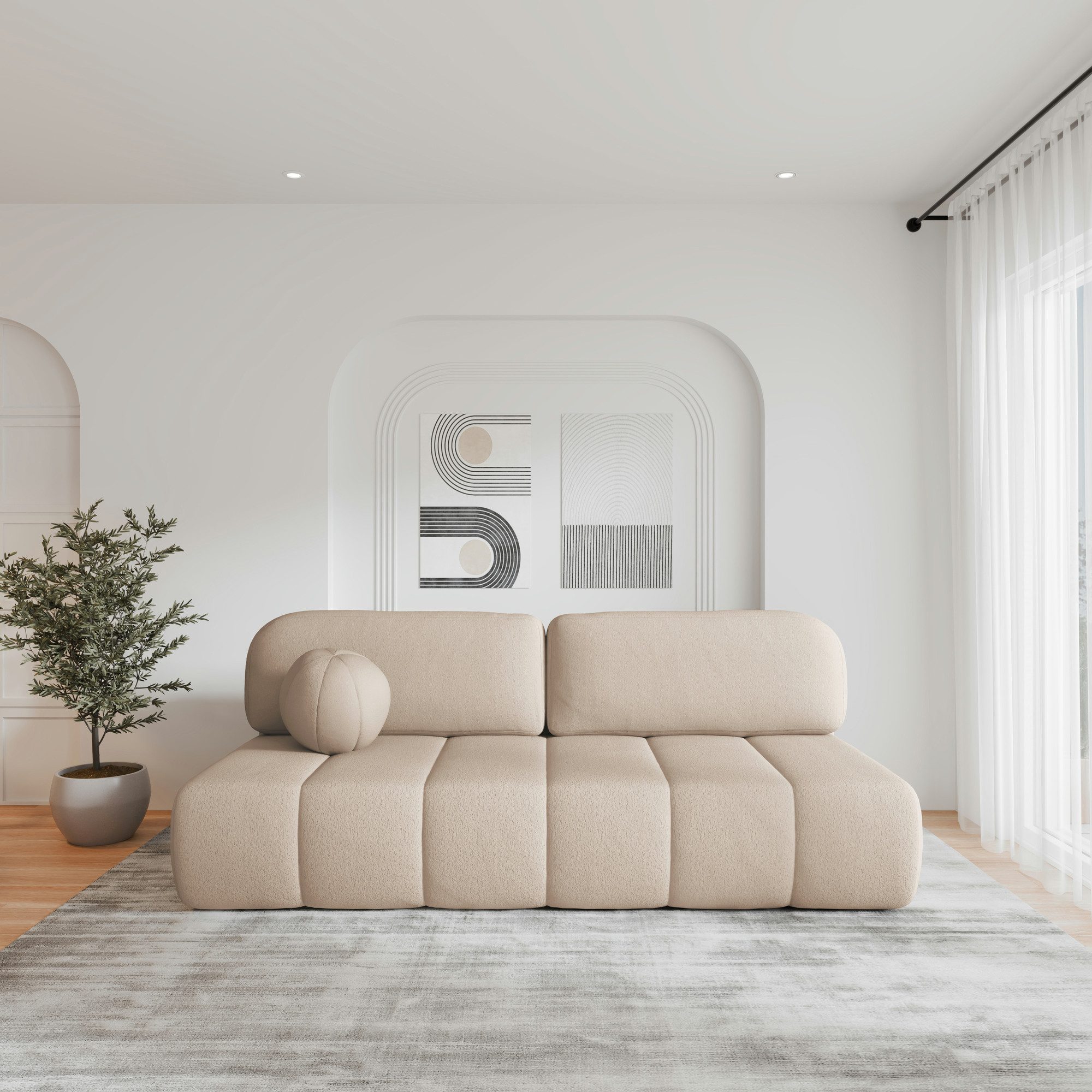 MOEBLO Sofa Fluffy aus Bouclé, Bequemes günstig online kaufen