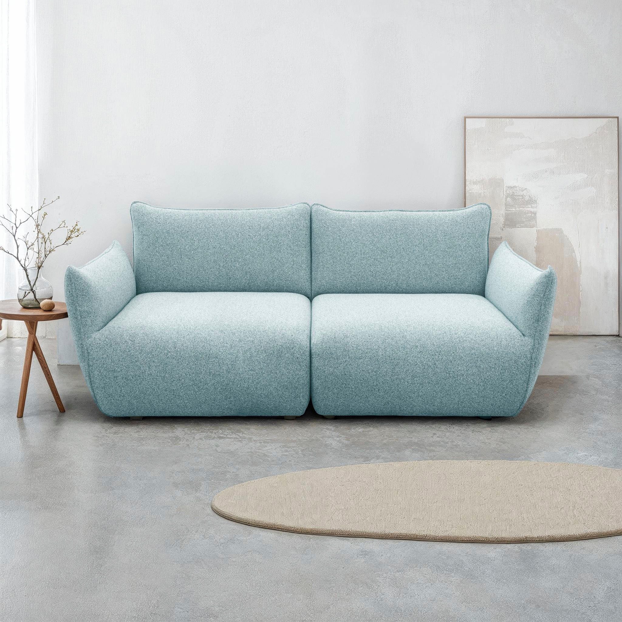 DOMO collection Big-Sofa Bristol in 2 Breiten, Taschenfederkern für hohen Sitzkomfort, Breite 194cm. Pflegeleichter Strukturstoff