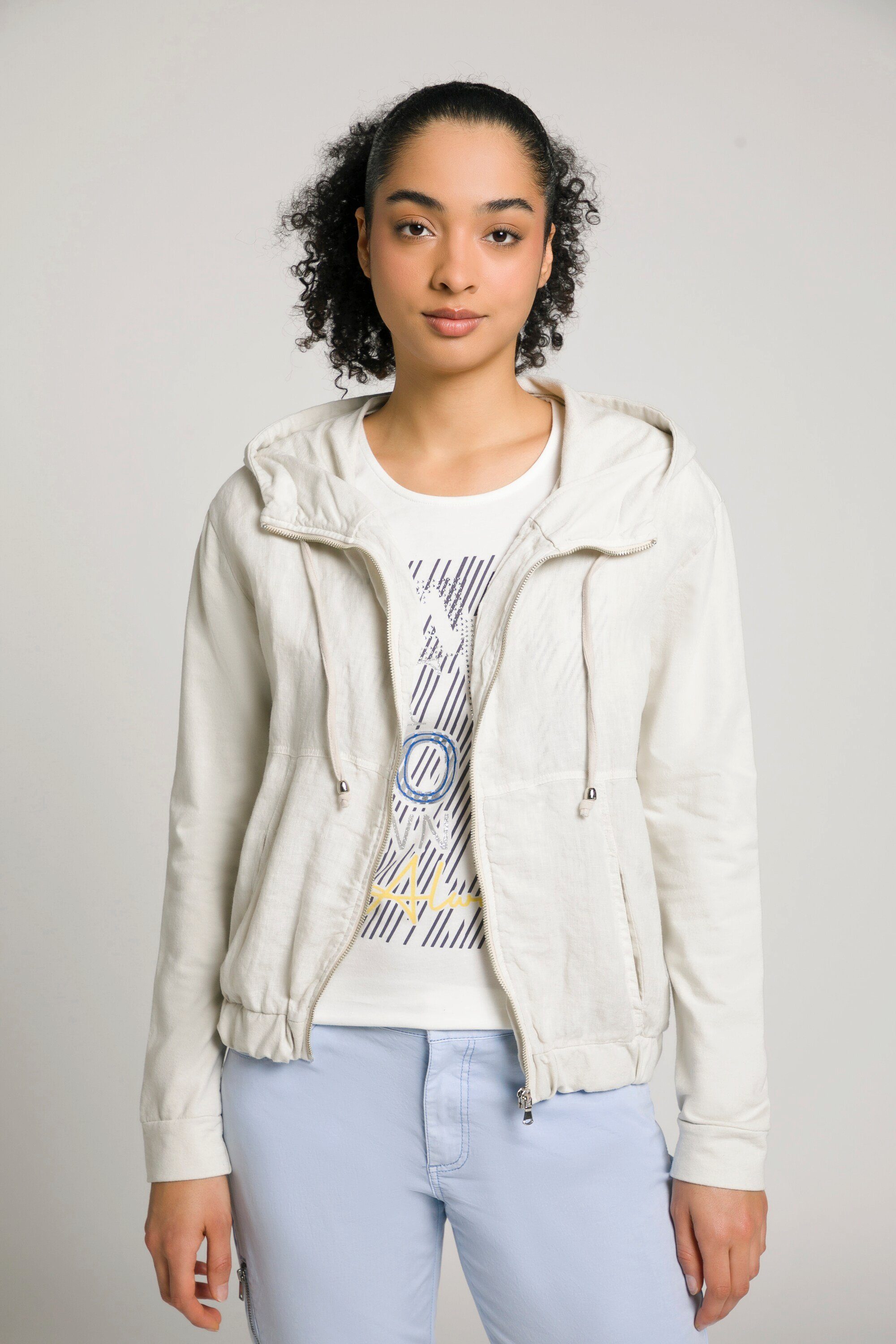 Damen Leinenjacke Lässig - Leichte Baumwoll-Leinen Jacke Für Frühling/Sommer