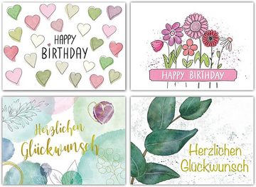 LifeDesign Glückwunschkarte Postkarten-Set "Glückwunsch", Postkarten Set, Geburtstagskarten, Happy Birthday, DIN A6