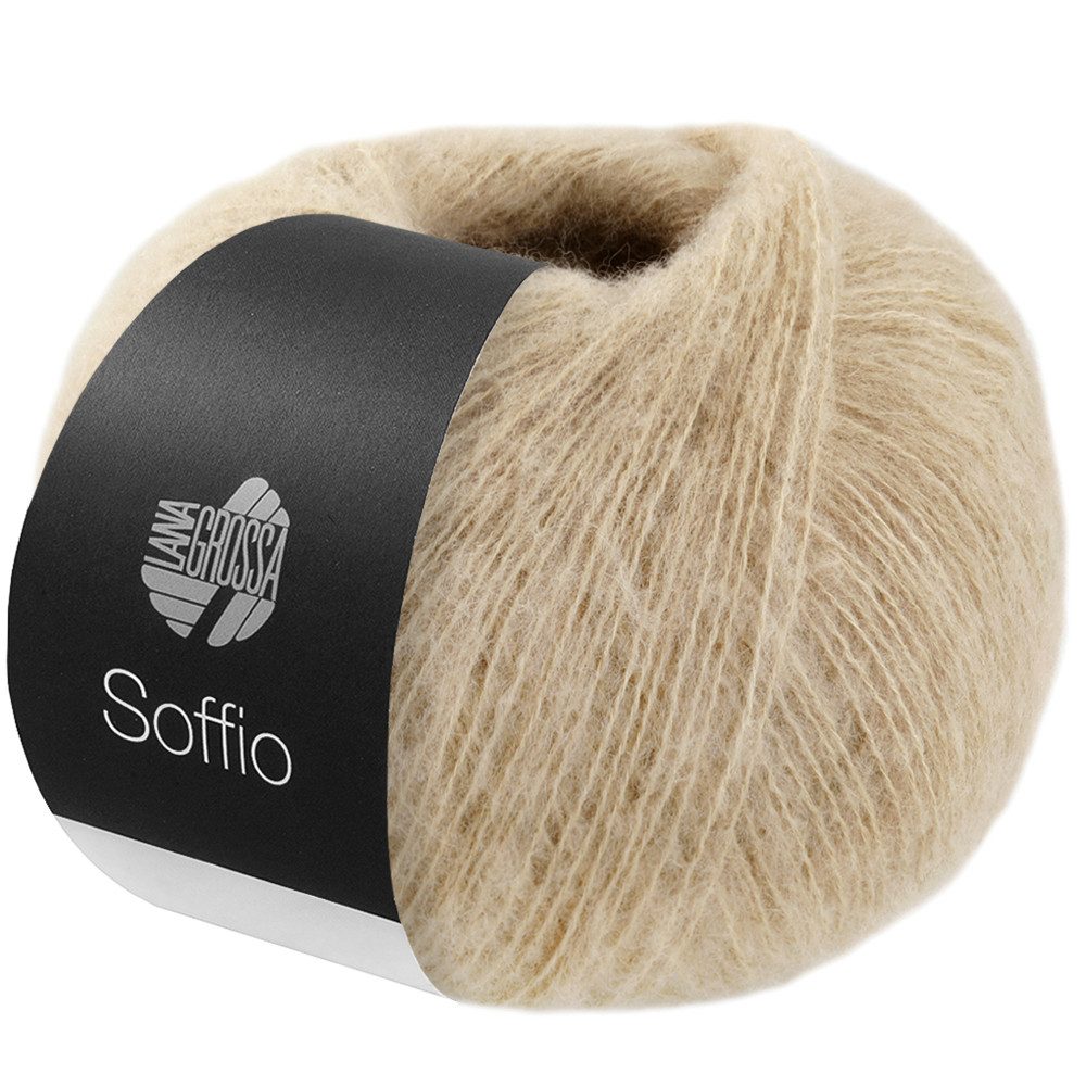 LANA GROSSA SOFFIO Häkelwolle, 215 m (flauschiges Lace-Garn aus Merino- & Baumwolle), 25 g
