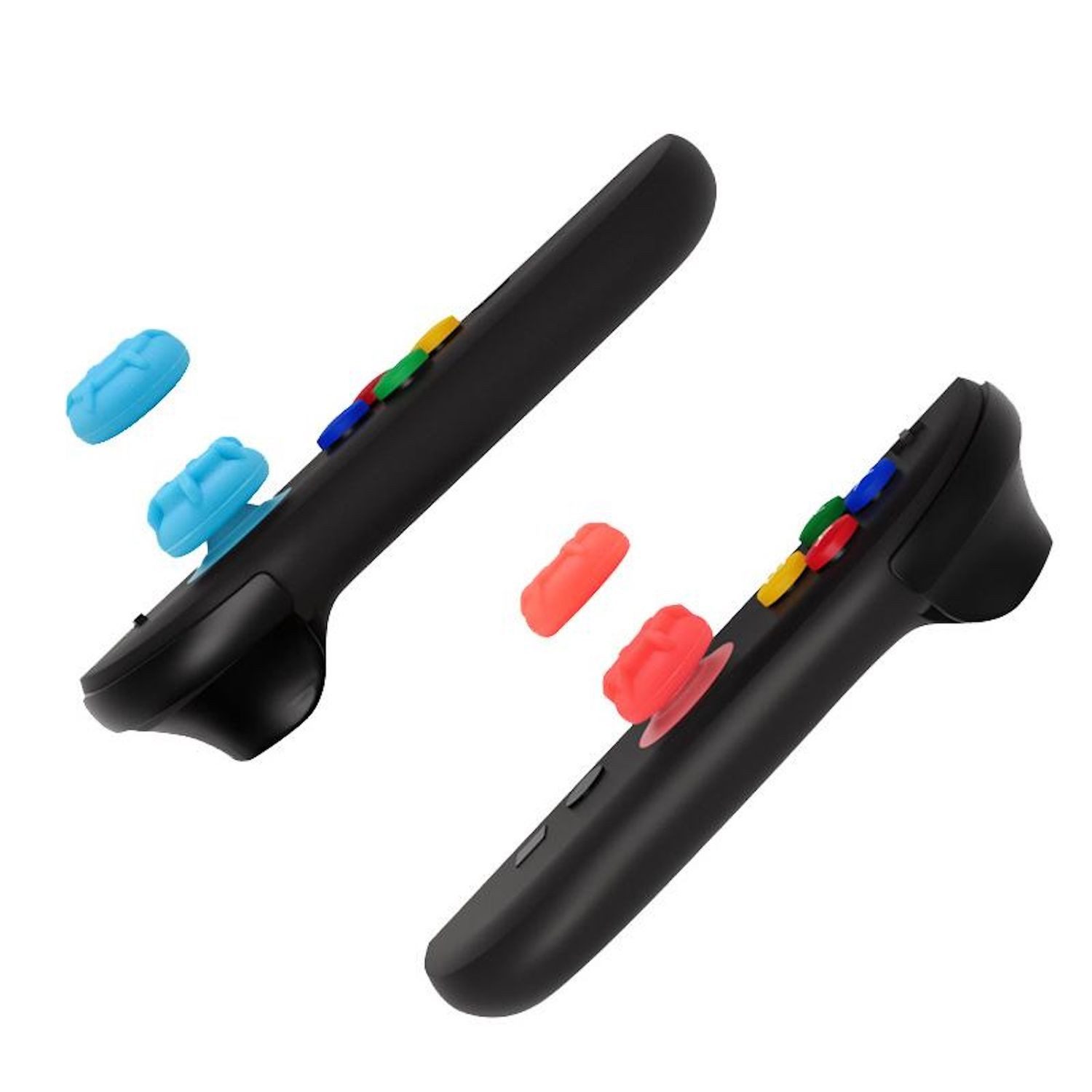 Wigento Handyhülle Für Nintendo Switch 2 Silikon 6 in 1 Joystick Kappen Set Orange / Blau, 6-teiliges Set aus griffigem Silikon zur Stick-Abdeckung