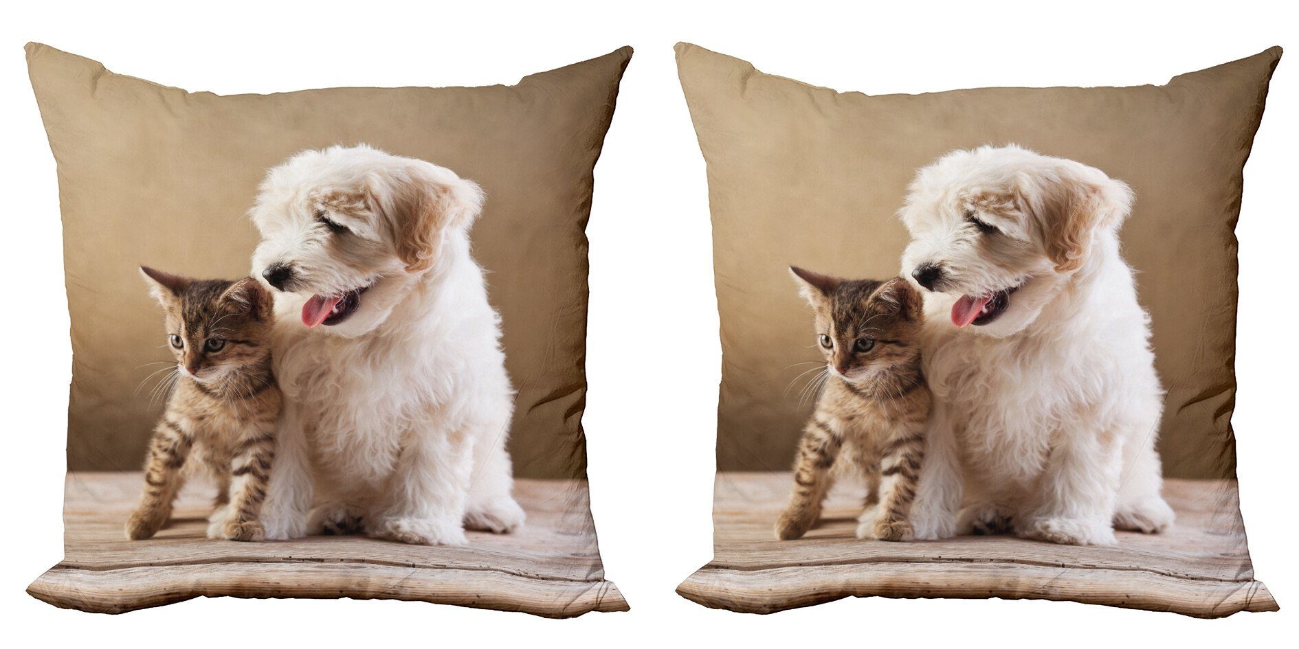 Kissenbezüge Modern Accent Doppelseitiger Digitaldruck, Abakuhaus (2 Stück), Tier Kätzchen und Hundefreunde