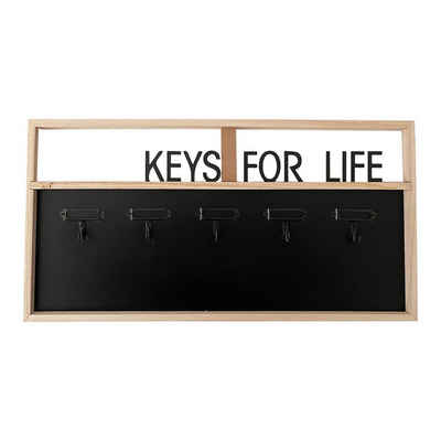 Mojawo Schlüsselkasten Holz Schlüsselboard Schlüsselbrett Schlüsselleiste Haken Schwarz B50xH26xT2cm