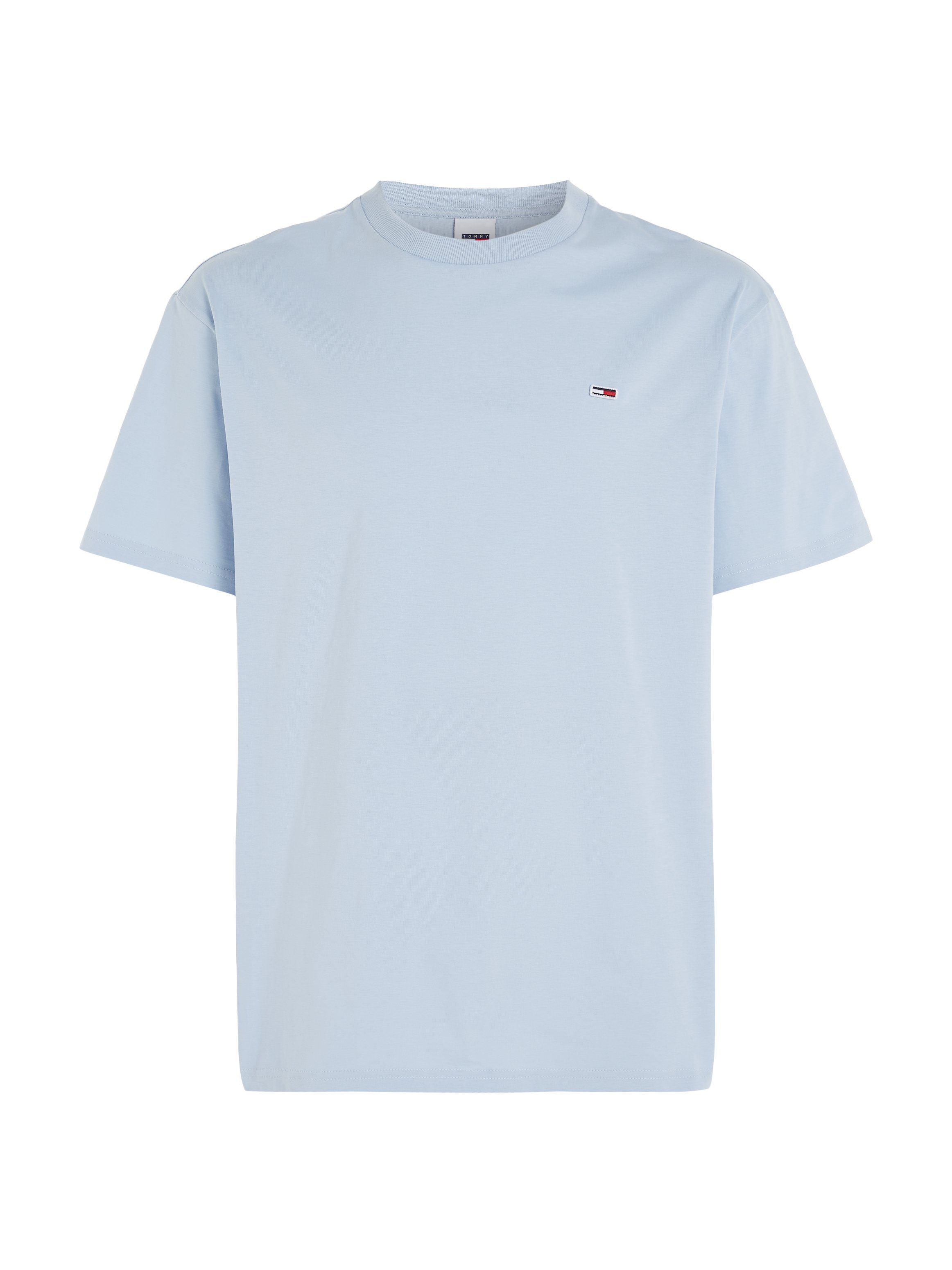 Tommy Jeans T-Shirt TJM JERSEY NECK breezy CLASSIC Logostickerei C mit blue