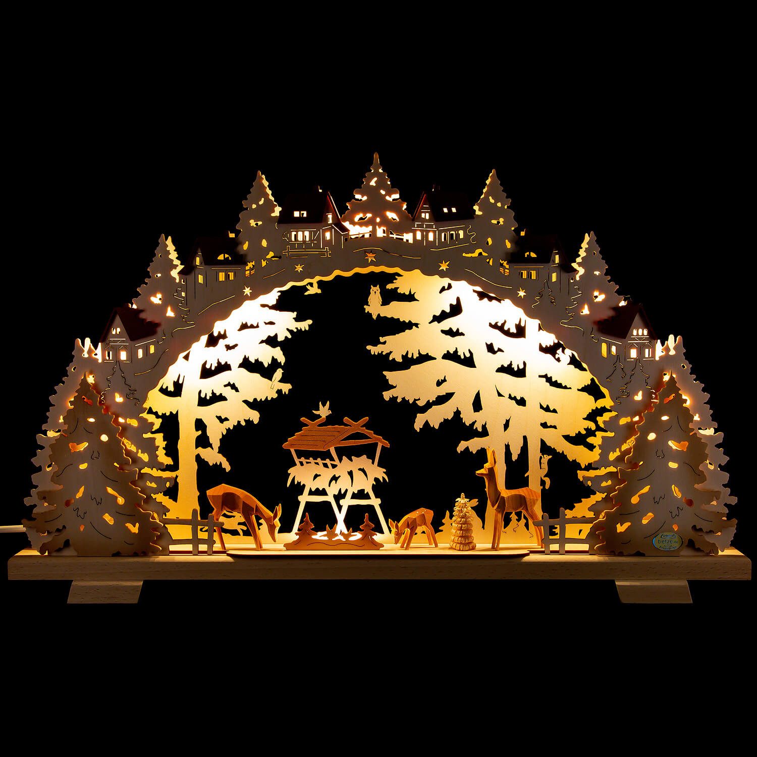 Tietze Erzgebirgsdesign Schwibbogen Schwibbogen Wildfütterung (53x31cm) von Tietze Erzgebirgsdesign