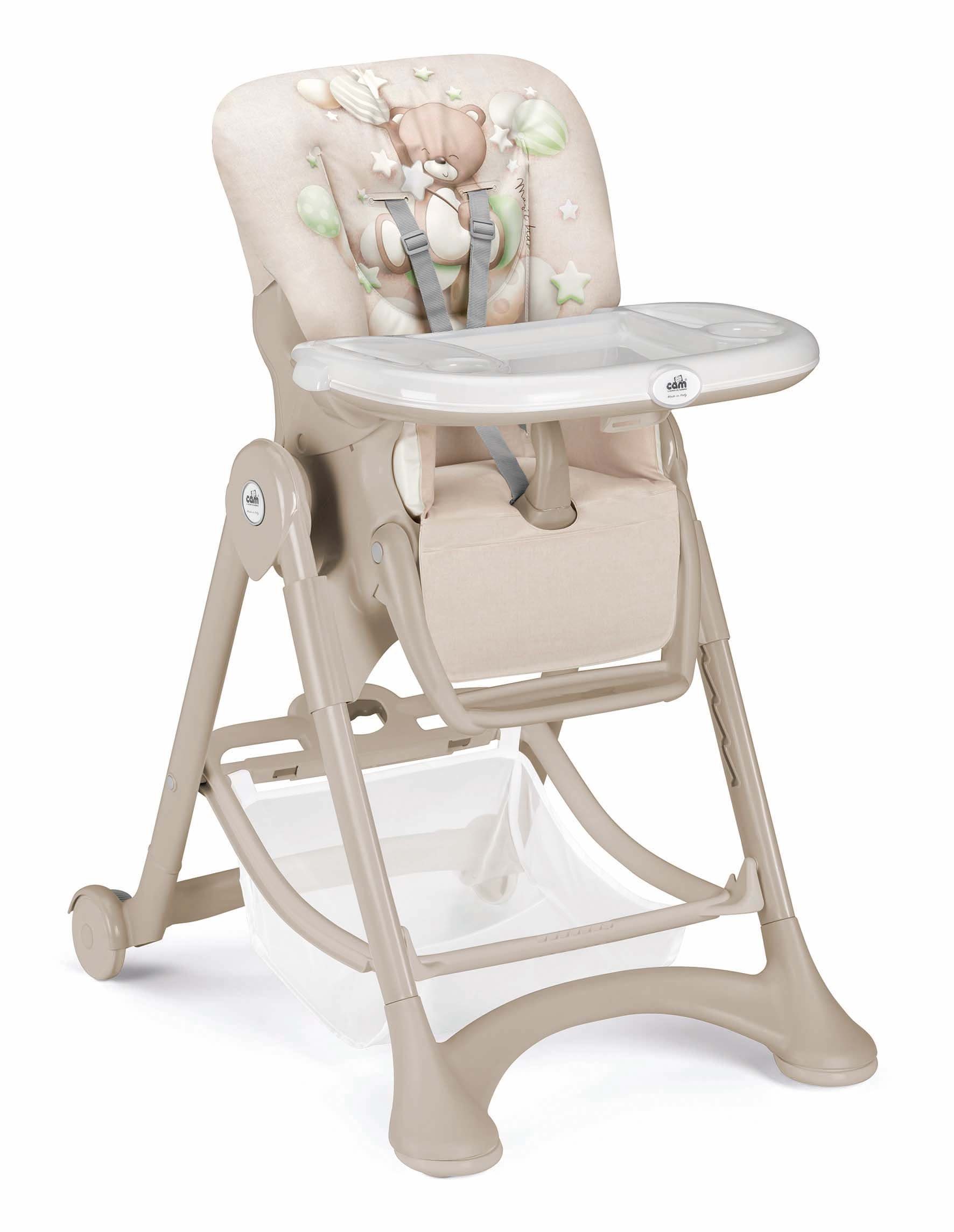 CAM Hochstuhl Cam CAMPIONE - Baby-Stuhl mitwachsend verstellbar inkl. Tablett C261 Bubble Bär
