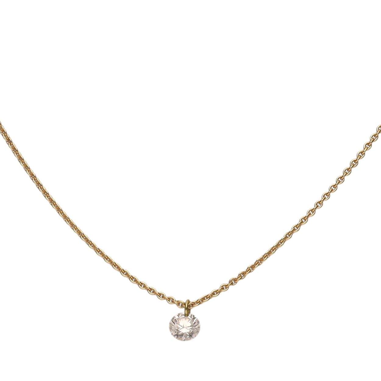 Goldkette Collier mit Brillant 0,1 Ct., 750 Gelbgold 42-45cm
