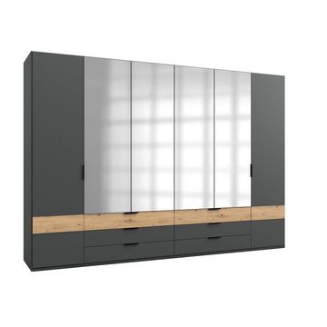 Lomadox Schlafzimmer-Set GRANADA-43, (Spar-Set, 5-St), grau, Boxspringbett 180x200 cm, Kommode, Kleiderschrank, Nachttische