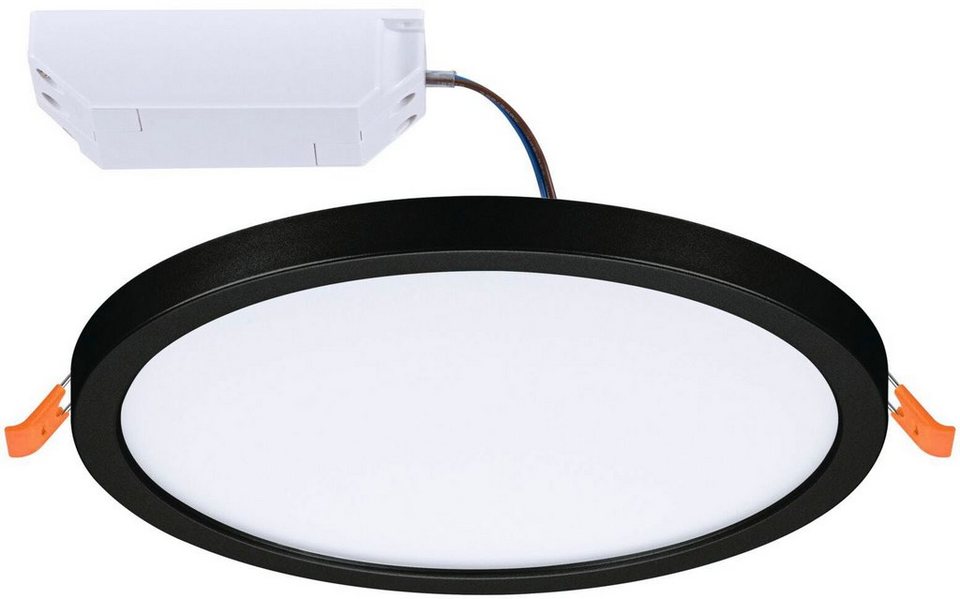 Paulmann LED Einbauleuchte LED Einbaupanel Areo VariFit IP44 rund 175mm  3000K Schwarz, LED fest integriert, Warmweiß, LED Einbaupanel Areo VariFit  IP44 rund 175mm 3000K Schwarz