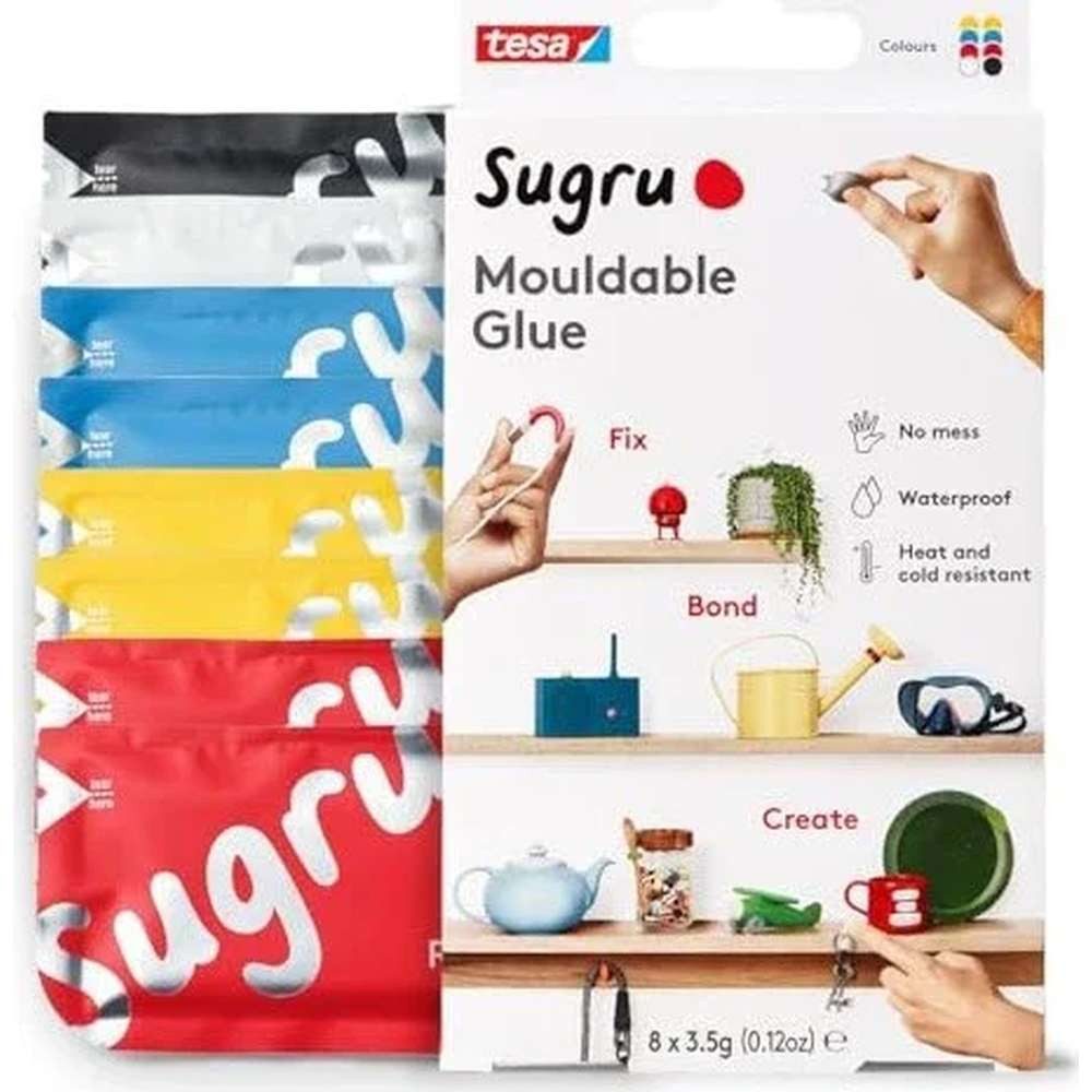 tesa Bastelkleber tesa Sugru Allzweckkleber 8Stk rot/blau/gelb/schwarz/weiß