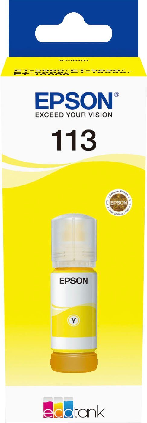 Epson 113 EcoTank Pigment ink bottle Tintenglas (1-tlg., original Nachfülltinte 113) gelb