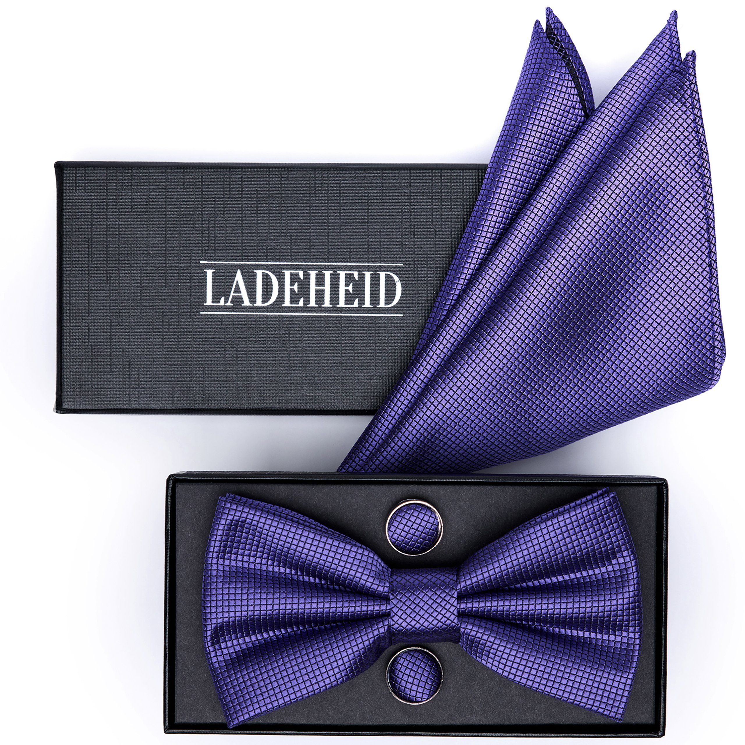 Ladeheid Fliege Einstecktuch Set Herren inkl. Manschettenknöpfe SETBHC 12cm günstig online kaufen