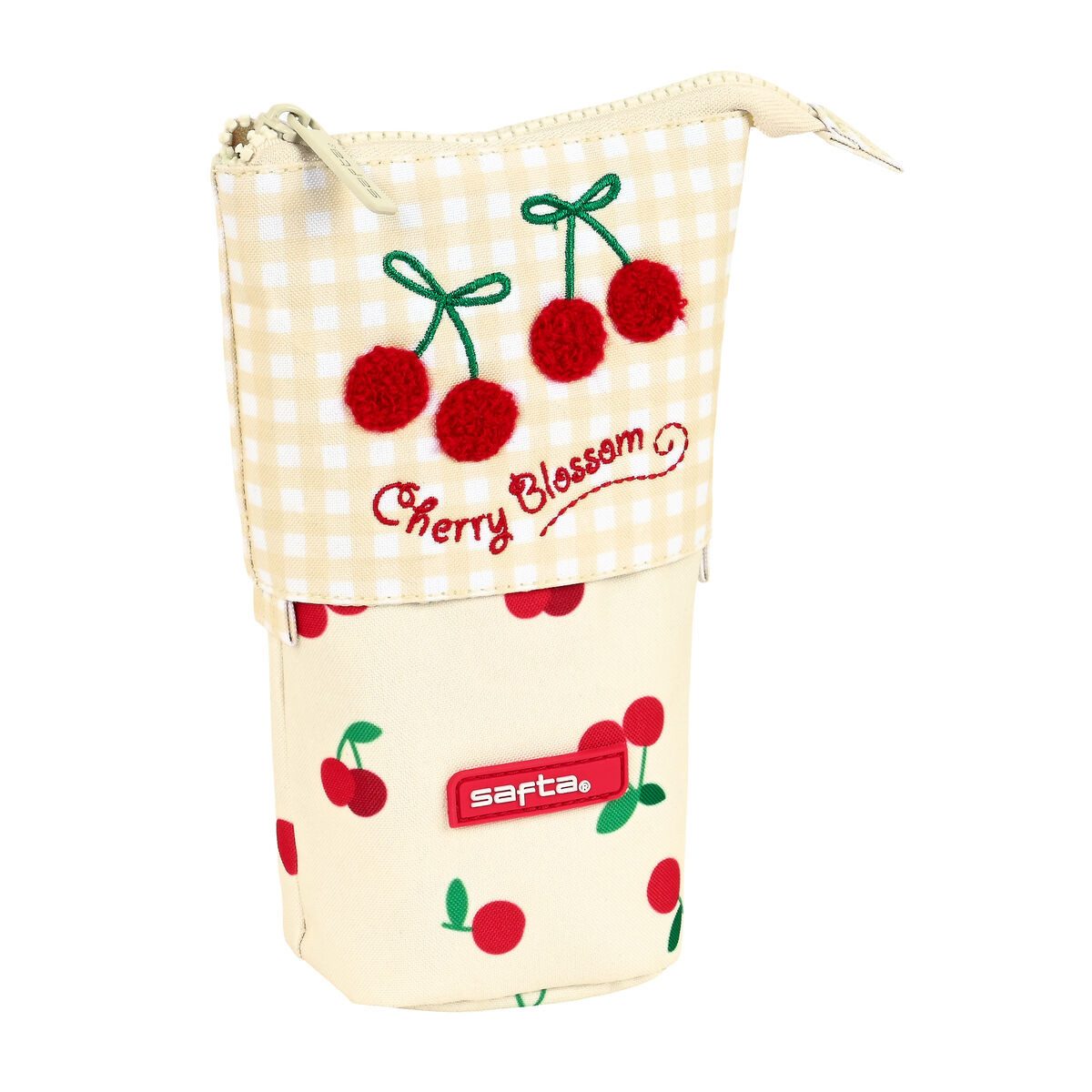 safta Federtasche Safta Federmäppchen stehend Cherry Beige 8x19x6 cm