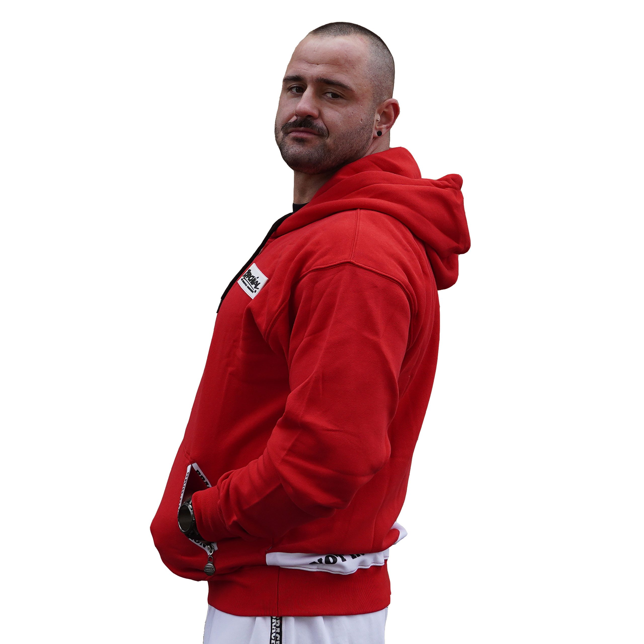 BRACHIAL THE LIFESTYLE COMPANY Kapuzensweatjacke Brachial Zip-Hoody "Rude" rot L