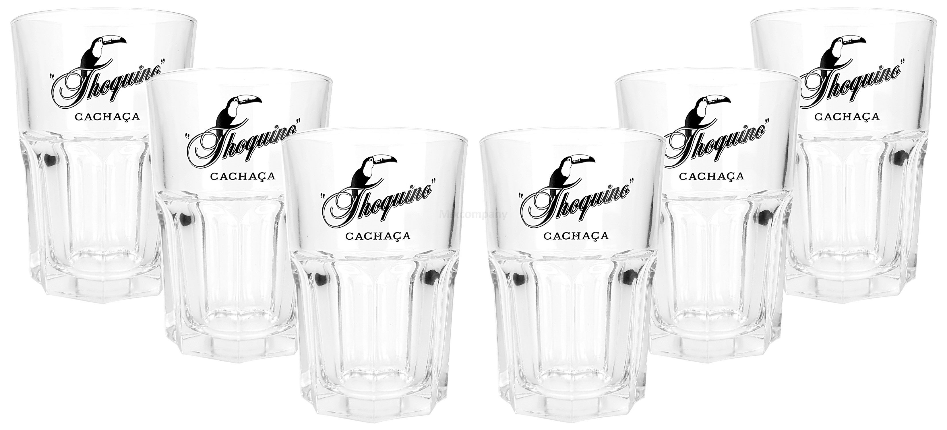100% Стекло-Set Thoquino Cachaca Glas - 6x Longdrinkgläser + 1x Tanktop Unterhemd Ma