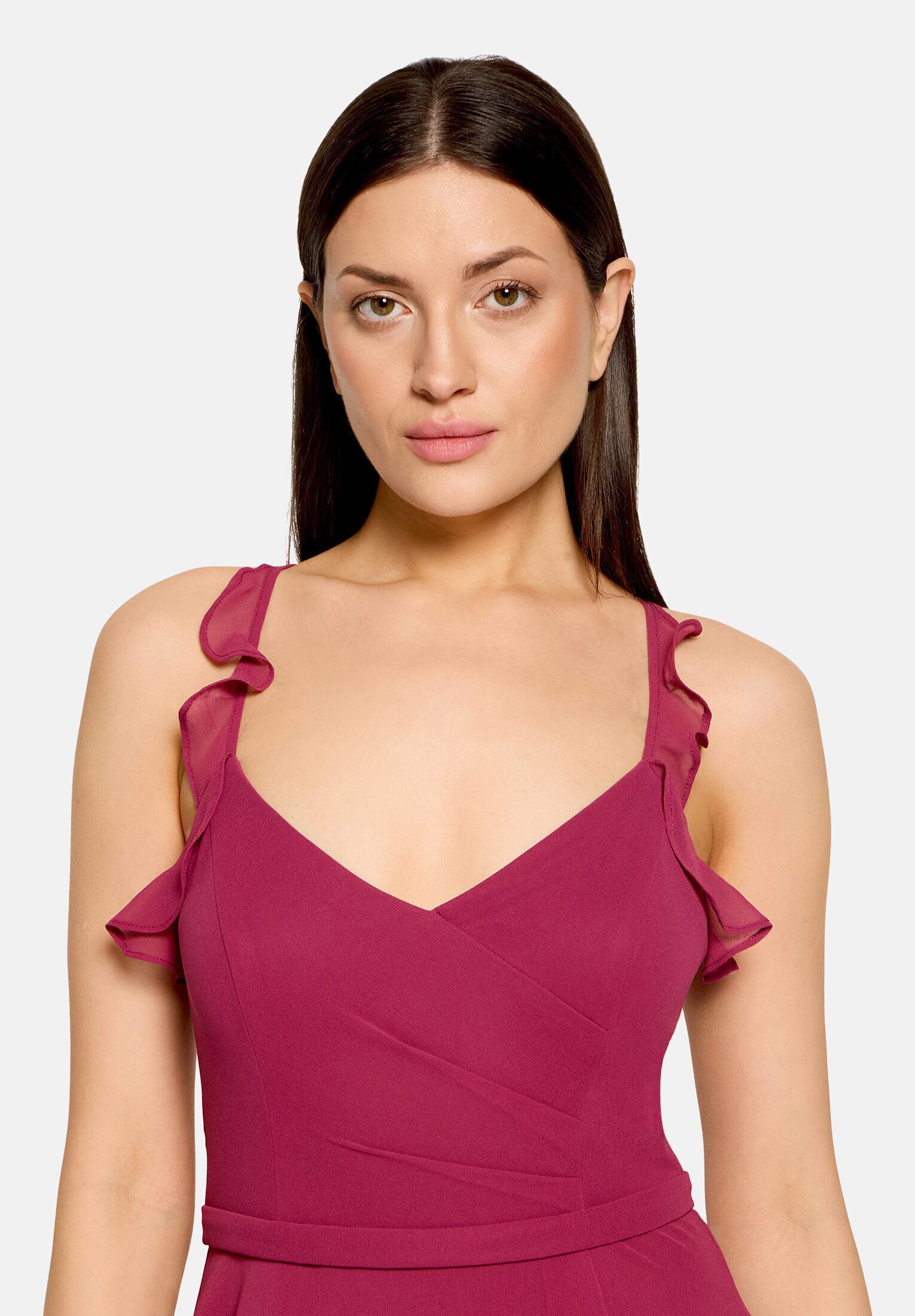 Vera Mont Abendkleid Damen mit Volant Wickel-Design