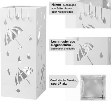 EUGAD Schirmständer (1 St), quadratisch aus Metall, 4 Haken