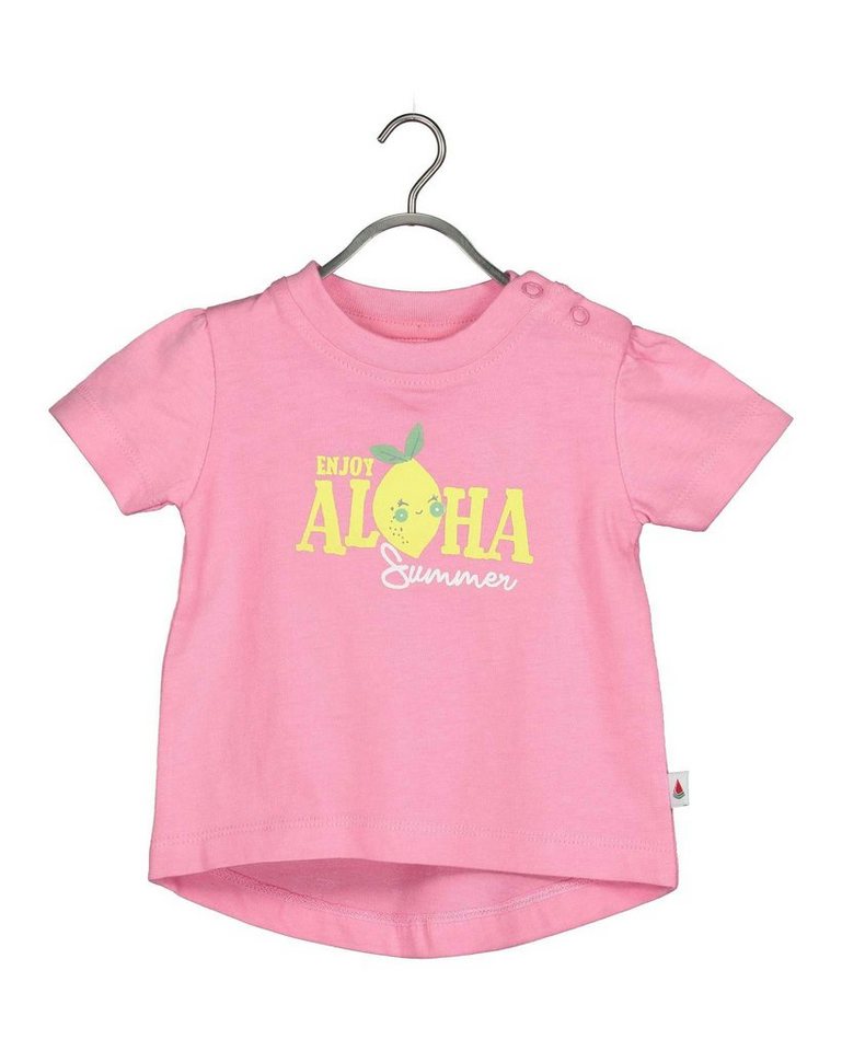 Blue Seven T-Shirt Blue Seven Baby T-Shirt in rosa mit Aloha-Print aus  reiner Baumwolle, mit Frontprint