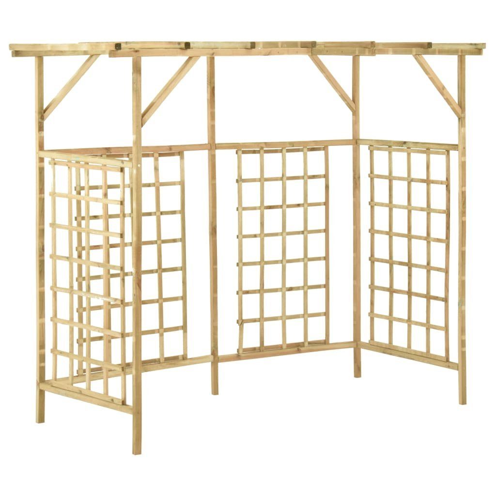 vidaXL Mülltonnenbox 200 x 80 x 168 cm Pergola für 3 Mülltonnen Kiefernholz Imprägniert