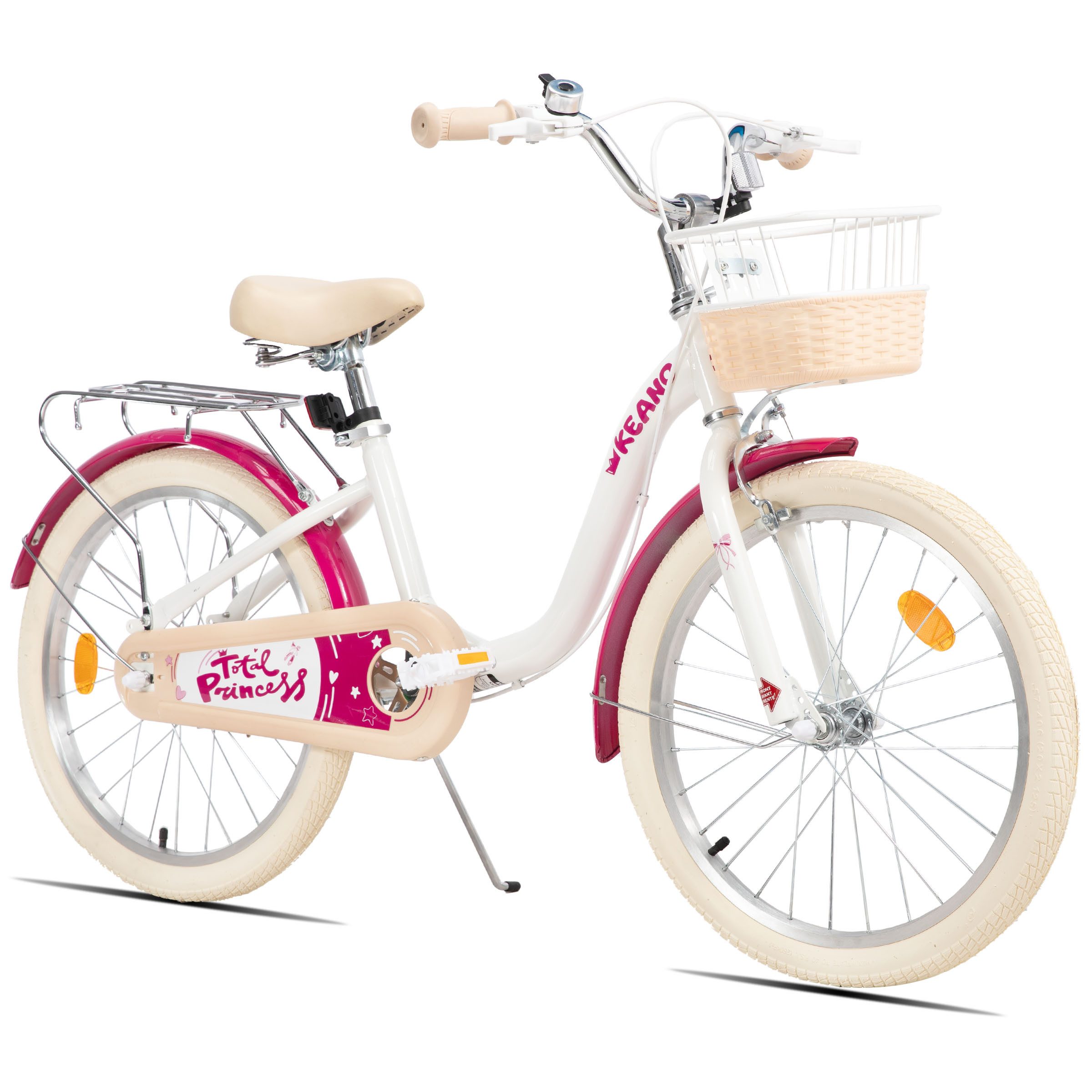 JOYSTAR Kinderfahrrad 16/20 Zoll Fahrräder für Mädchen Geeignet 4-10 Jahren, mit Korb, Kotflügel, Kettenschutz, Gepäckträger und Stützrädern