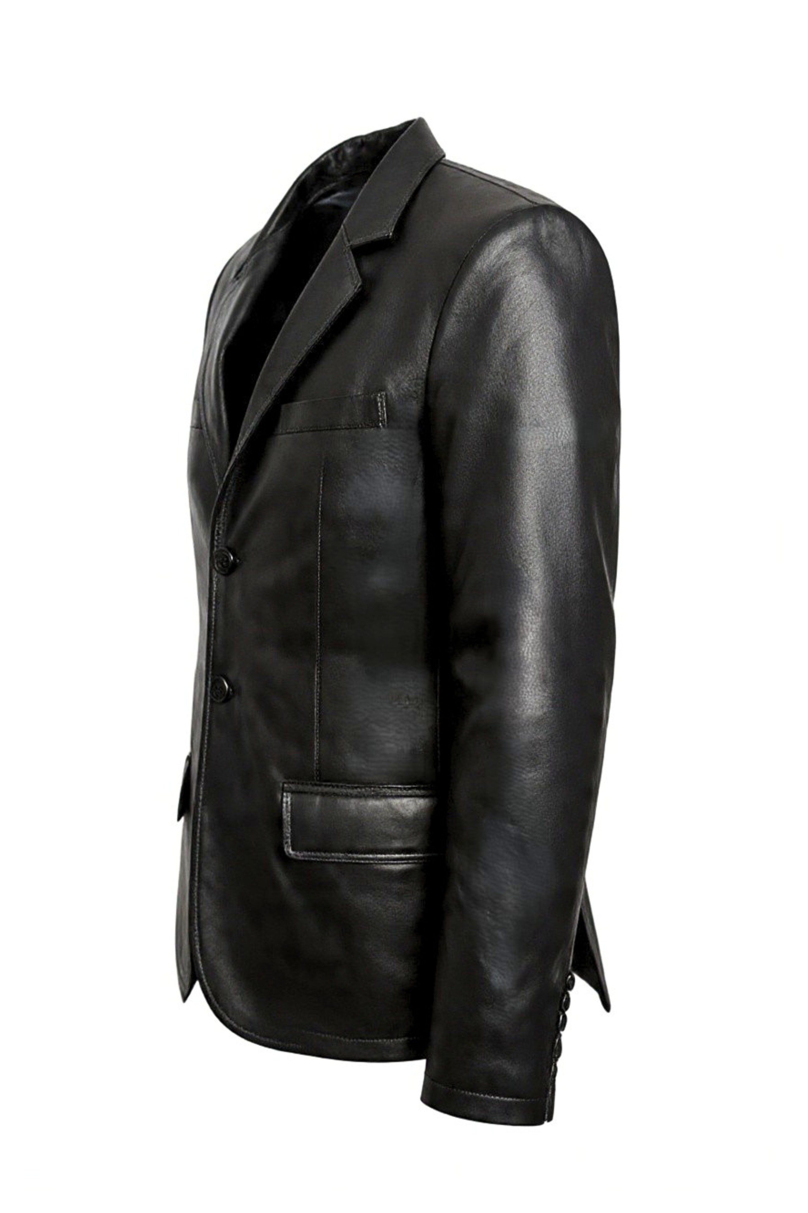 Be Noble Ledersakko Vancouver in schwarz Leder-Sakko in Edel-Business Style in schwarz für Herren