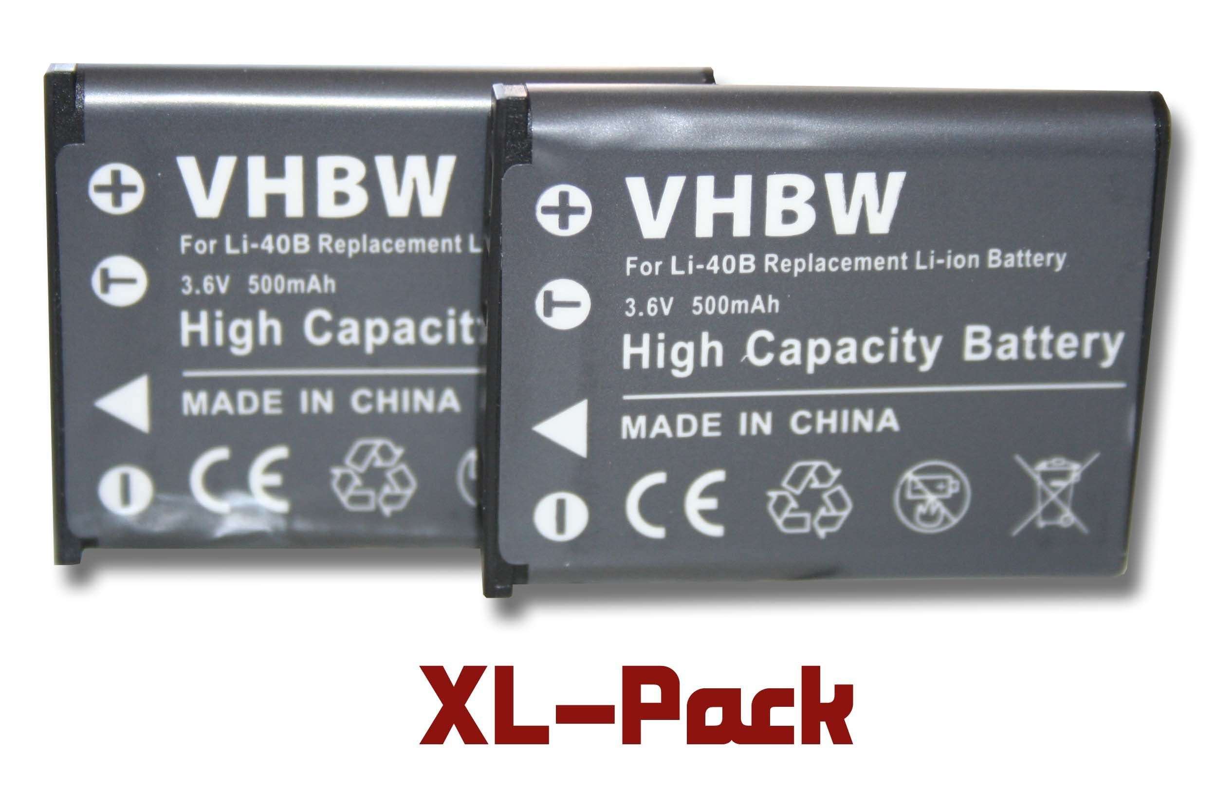 vhbw Kamera-Akku passend für Kompatibel mit Sanyo Xacti VPC-E1403EX, VPC-T1495 Kamera / Foto Kompakt (500mAh, 3,6V, Li-Ion) 500 mAh