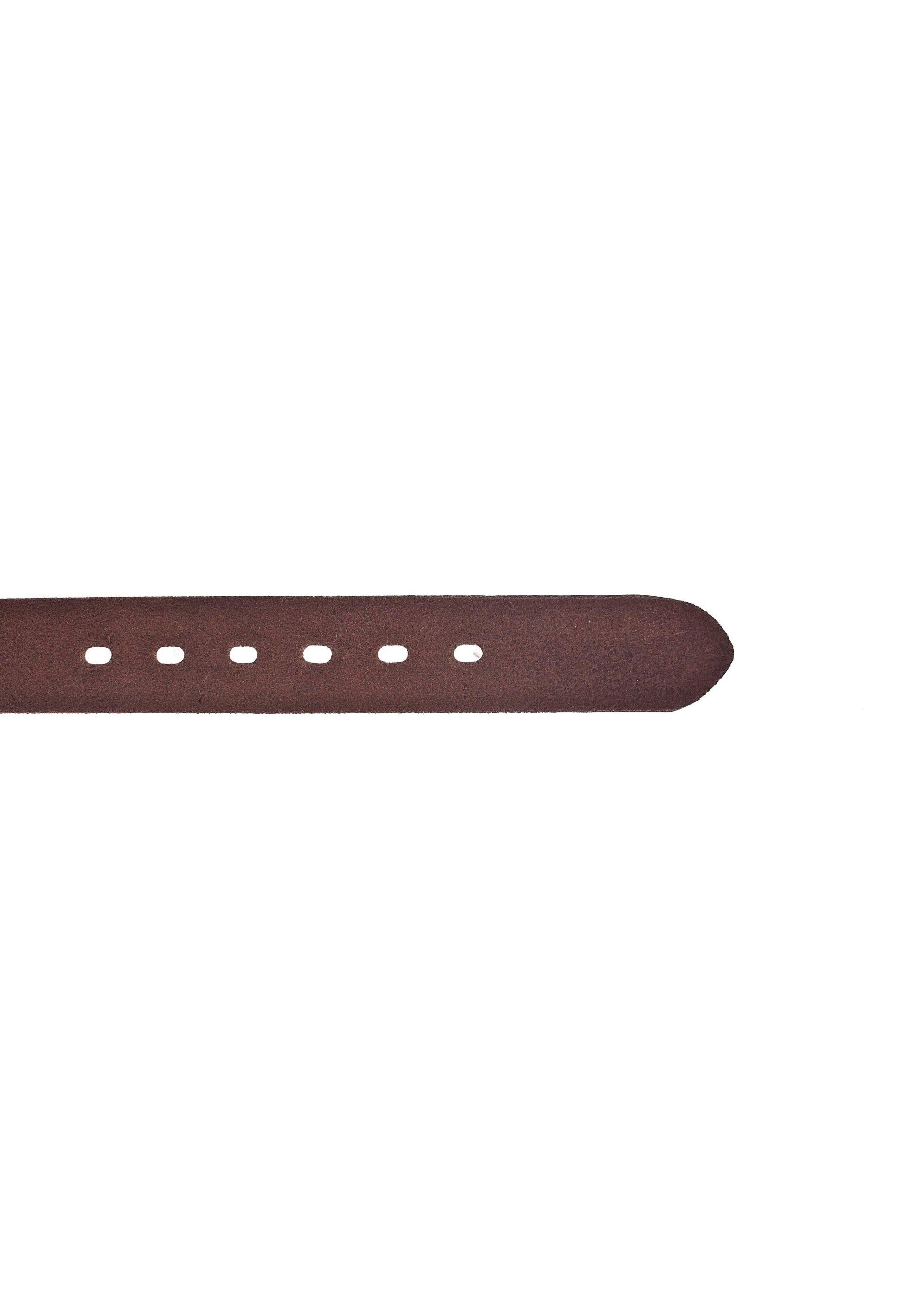 der Spitze Ledergürtel Logo-Blindprägung MUSTANG auf darkbrown