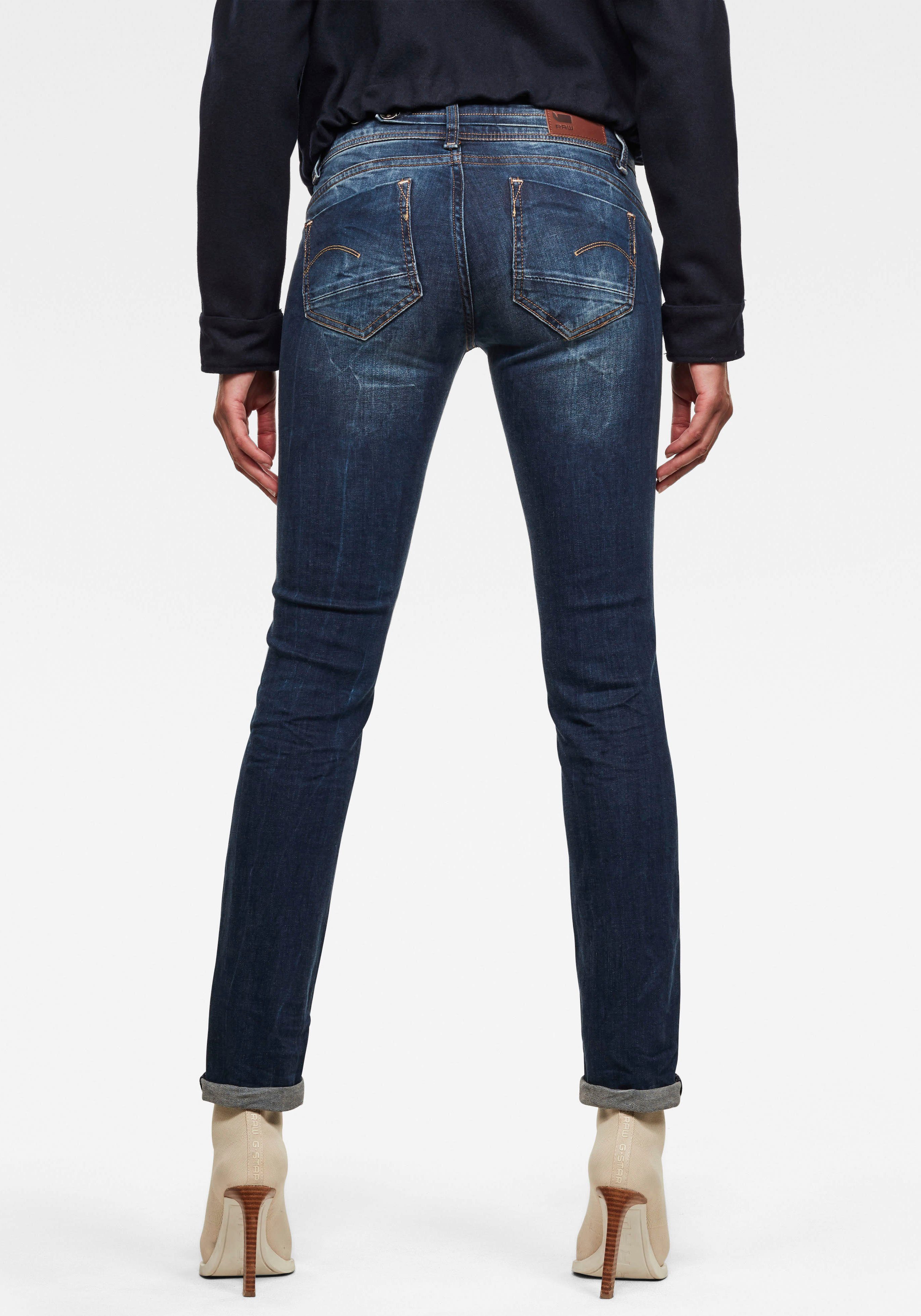 G-STAR Straight-Jeans Midge 5-Pocket-Design mit markanten Steppnähten günstig online kaufen