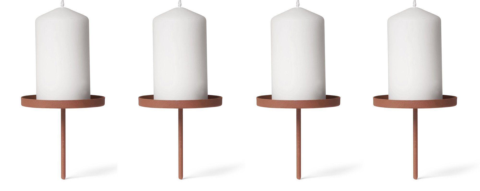 Novaliv Kerzenständer Ja (Spar-Set, 4 St., 4x Flach 8 cm Rost Kerzenpicks ohne Dorn - Rost), Kerzenpicks ohne Dorn - Rost