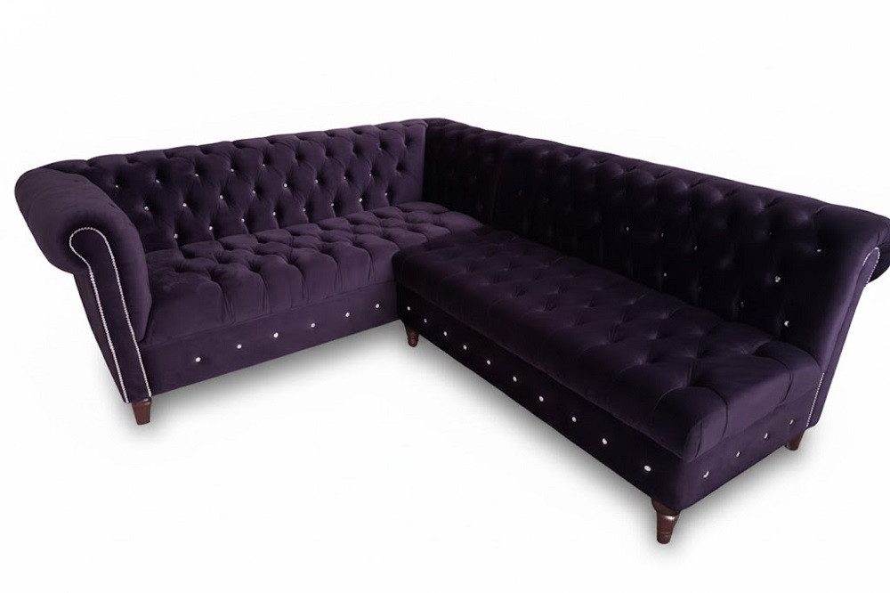 JVmoebel Chesterfield-Sofa Luxus Ecksofa in edlem Stoff mit stilvollem Design, 2 Teile, Made in Europa