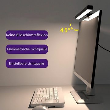 LANOR Klemmleuchte ComputerHängelicht,Gaming-Umgebungslicht,blendfreie Computer-Fülllicht, RGB, Zeitgesteuerte 60-Minuten-Licht-Aus-Funktion,stufenlos dimmbar