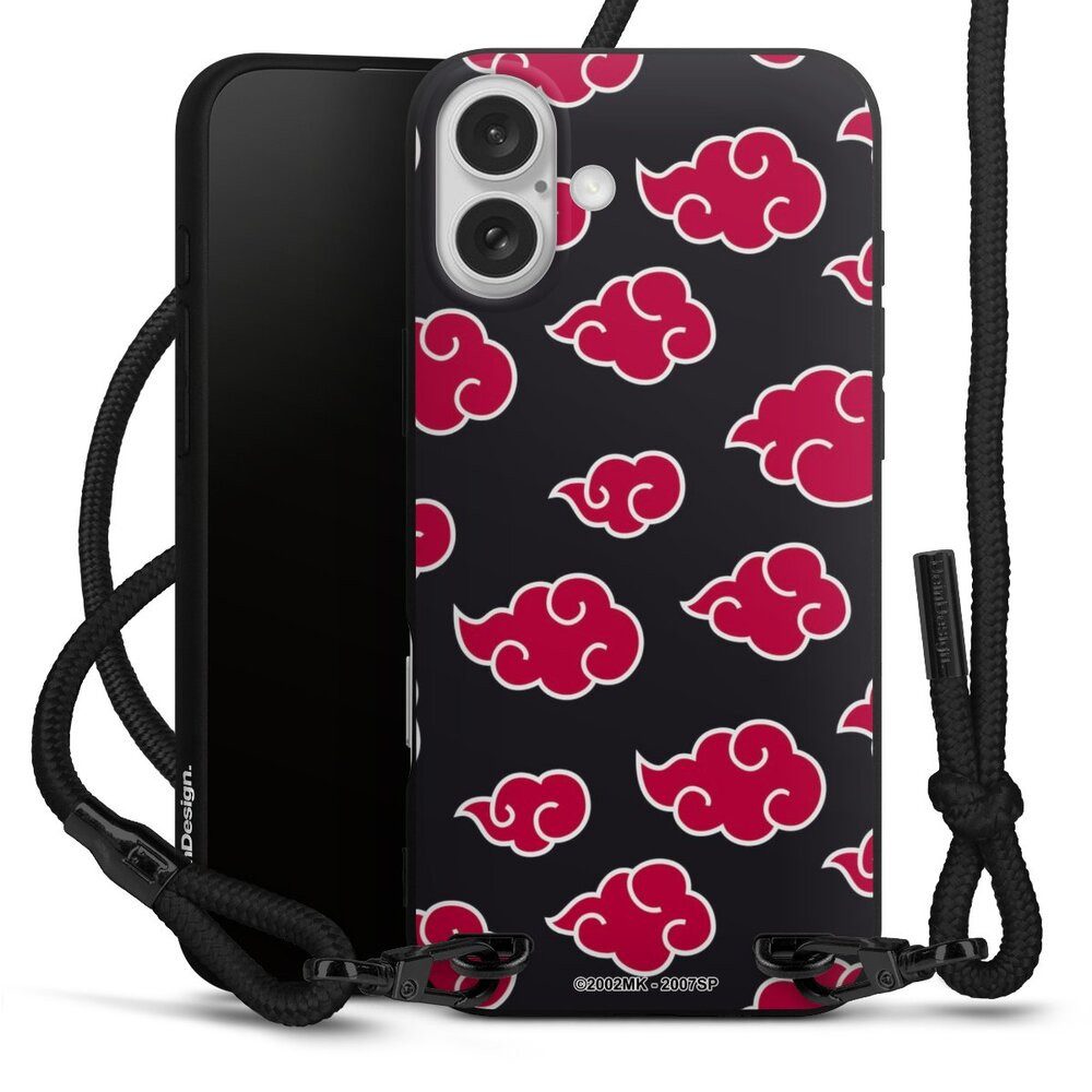 DeinDesign Handyhülle Offizielles Lizenzprodukt Naruto Shippuden Akatsuki Akatsuki Pattern, Apple iPhone 16 Plus Premium Handykette Hülle mit Band Cover mit Kette