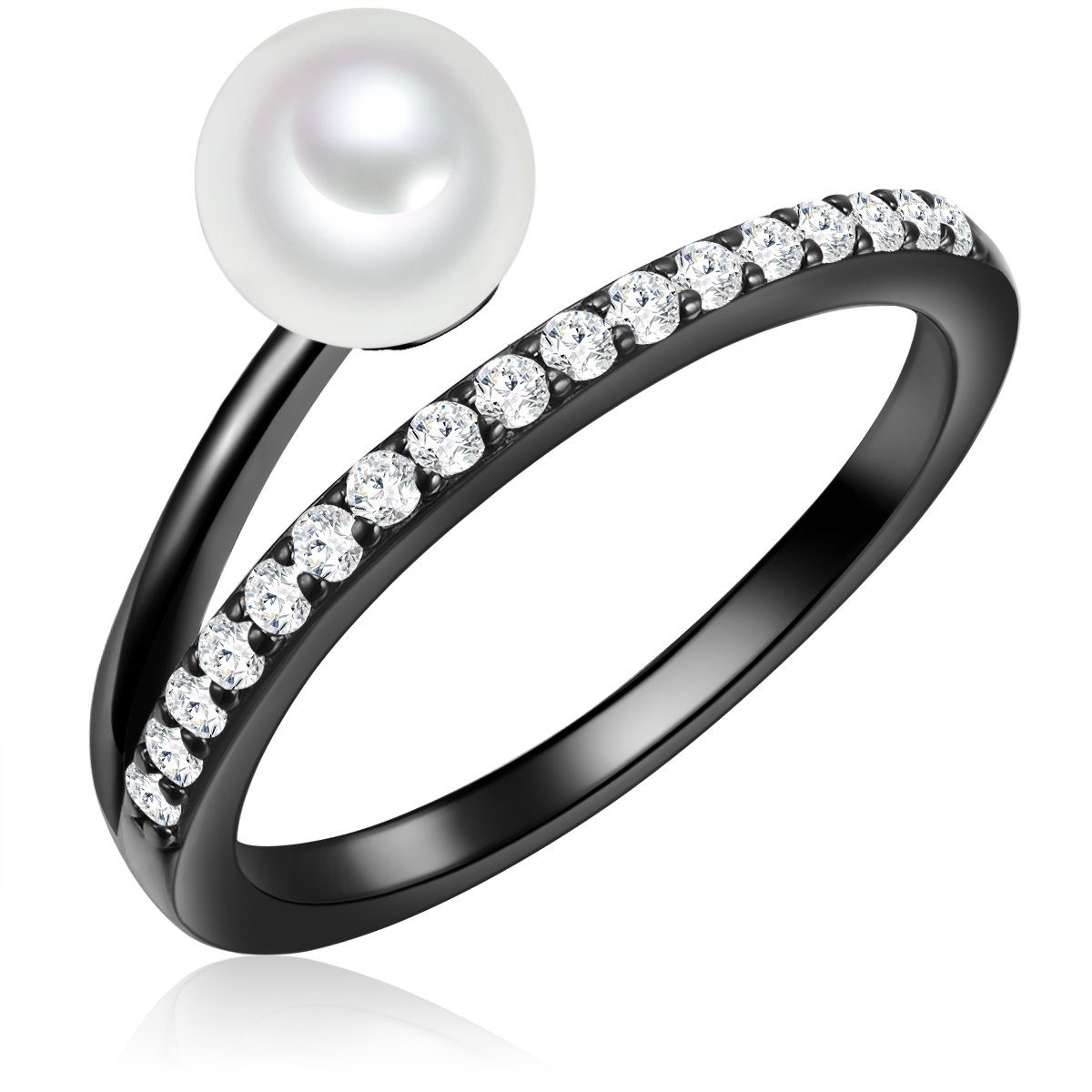 Valero Pearls Silberring schwarz, aus Sterling Silber günstig online kaufen