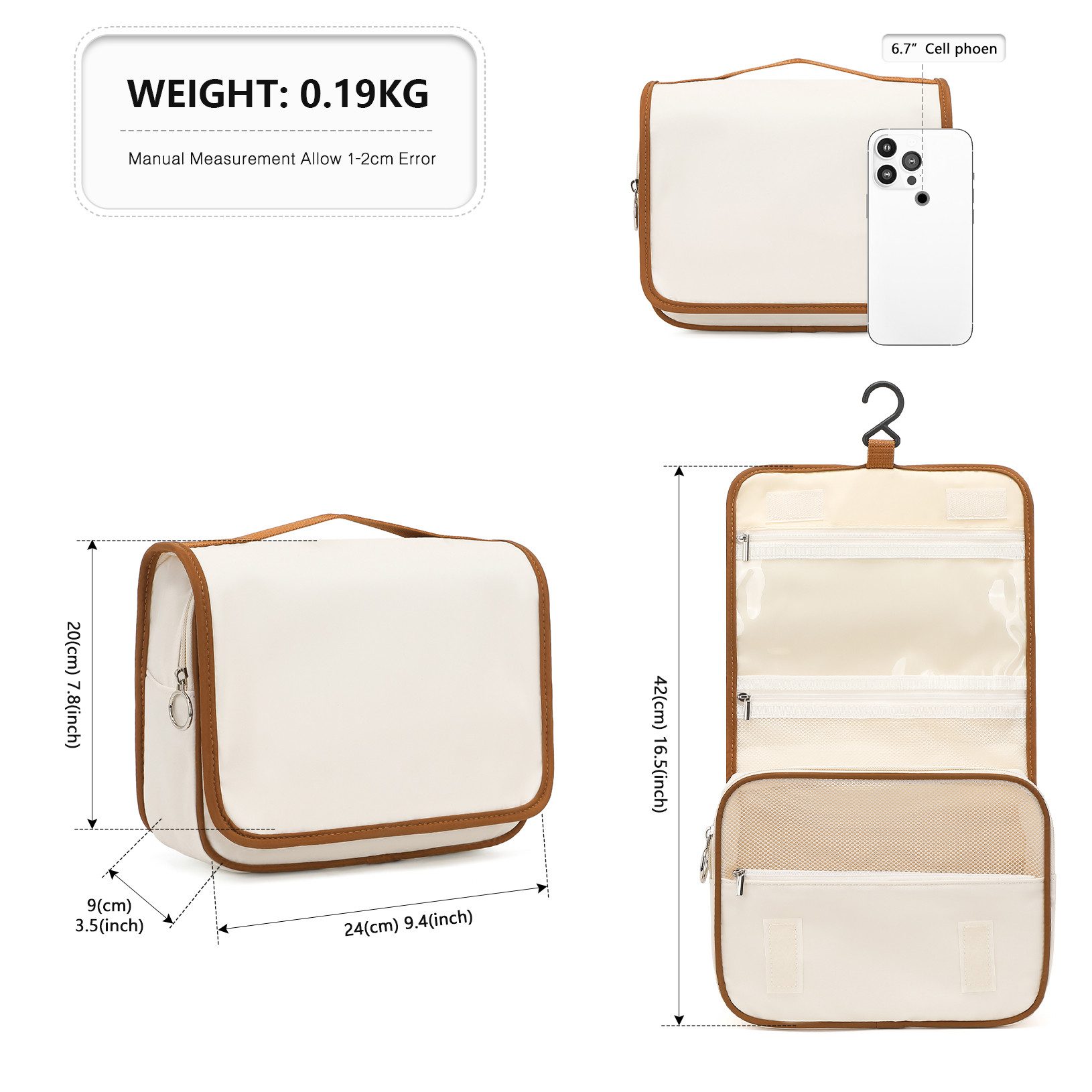 KONO Kulturbeutel Koffer Organizer Set 6-in-1: S/24x20x9cm & M/45x34x15cm günstig online kaufen
