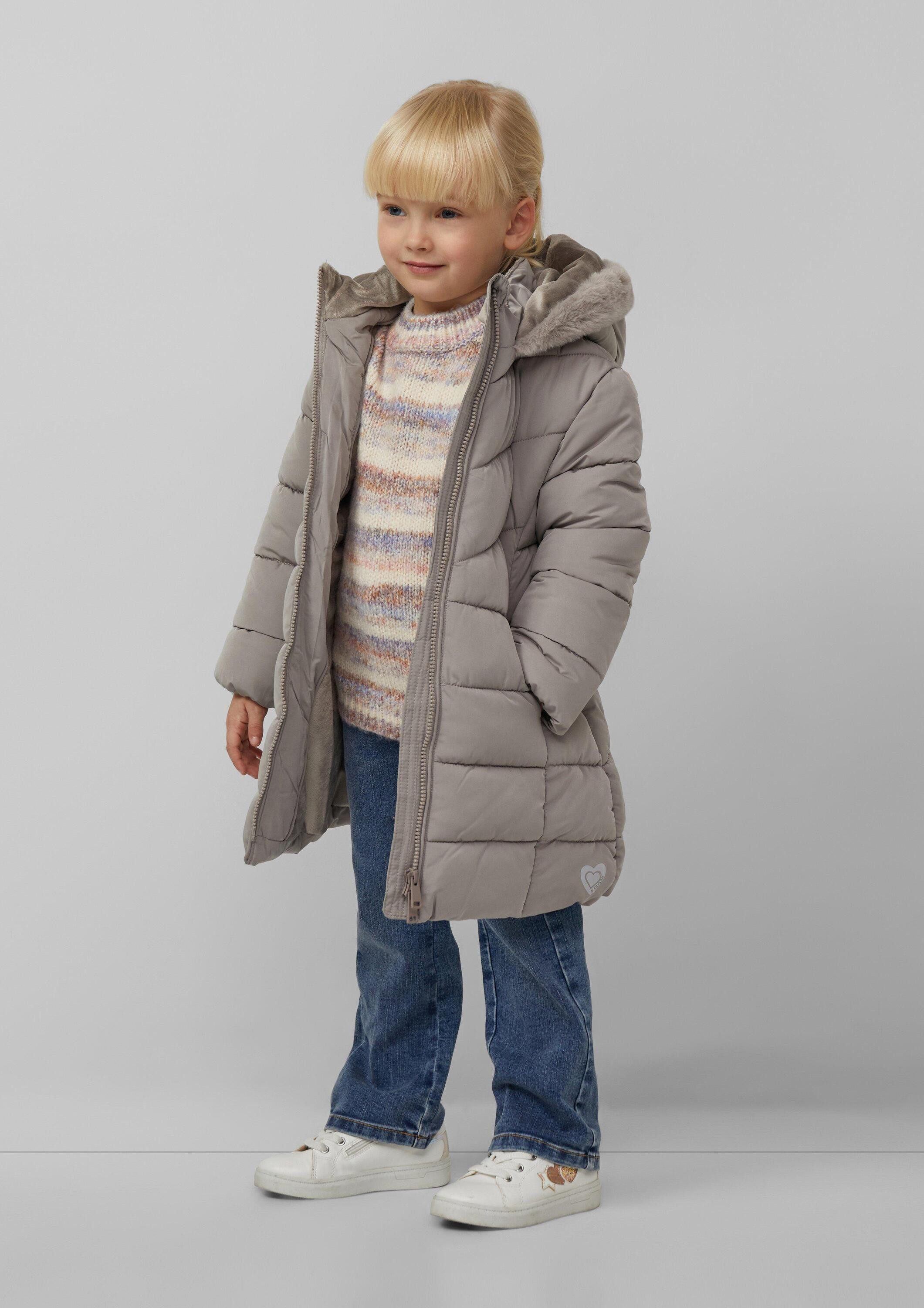 s.Oliver Wintermantel Outdoor-Mantel Wärmender Steppmantel mit Teddyplüsch-Futter