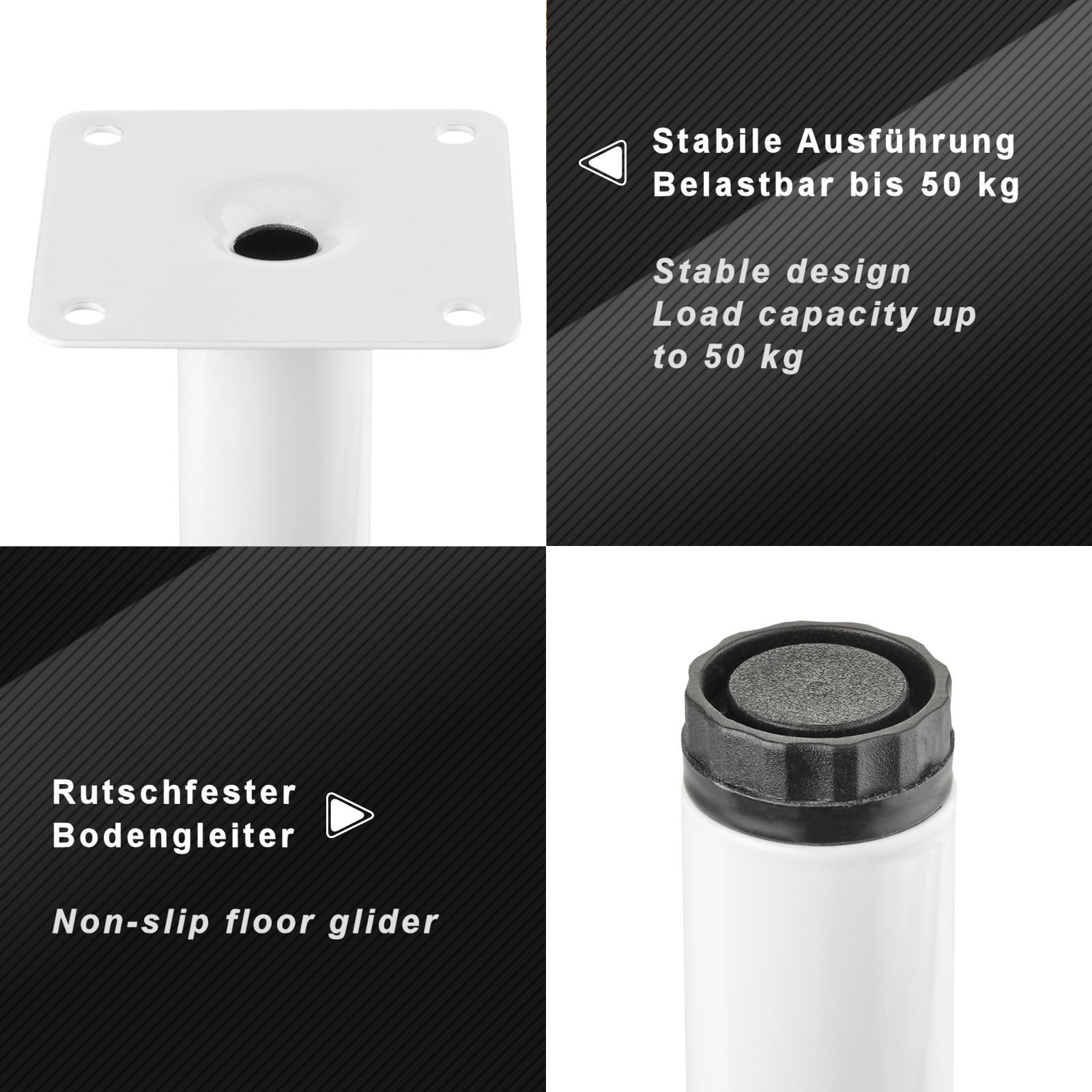 SO-TECH® Möbelfuß LIMA Ø 25 mm höhenverstellbar 10 mm Vitrinenfuß Sockelfuß günstig online kaufen