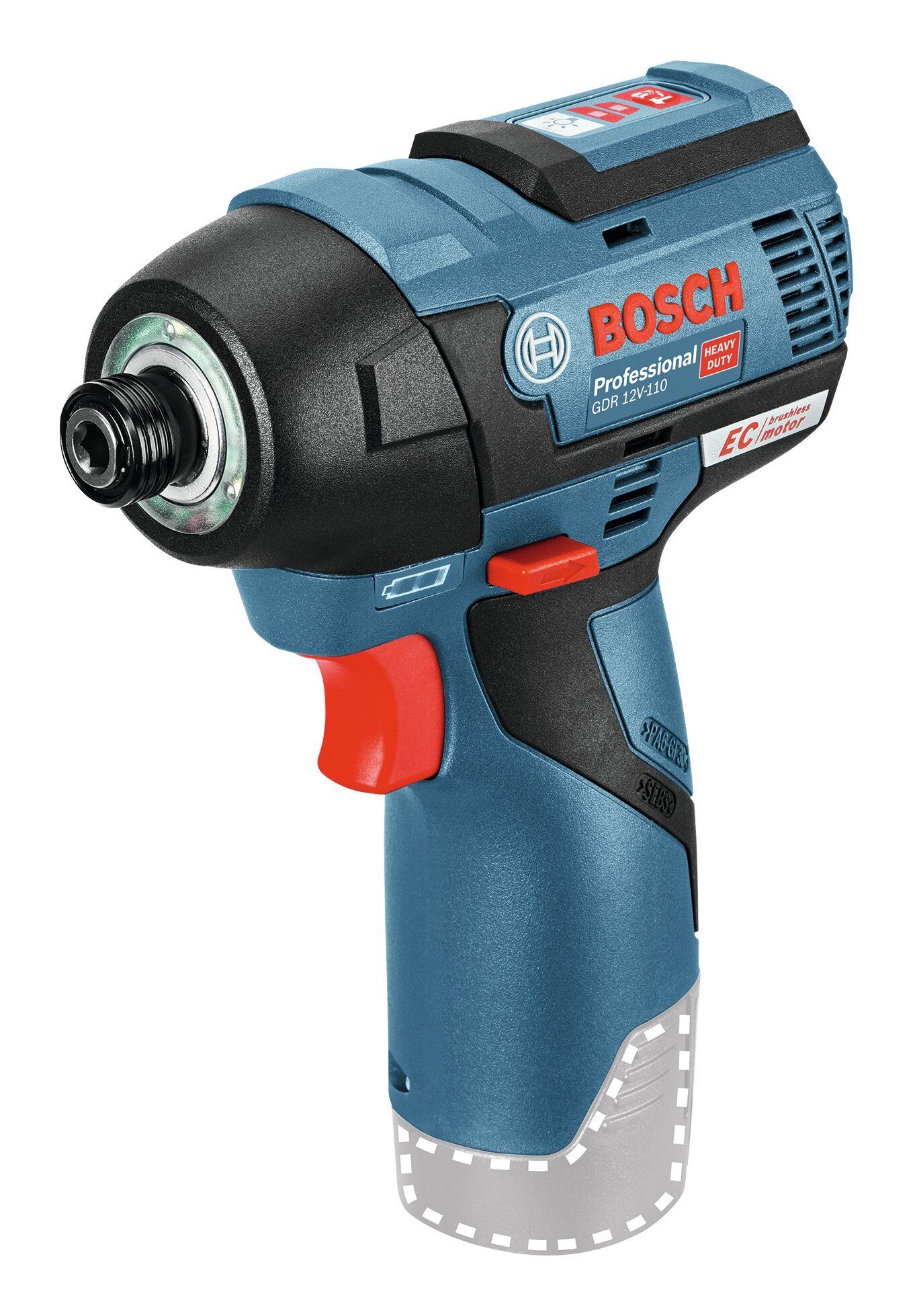 Bosch Professional Akku-Schlagschrauber GDR 12V-110, 110 Nm, Drehschlagschrauber Ohne Akku - im Karton