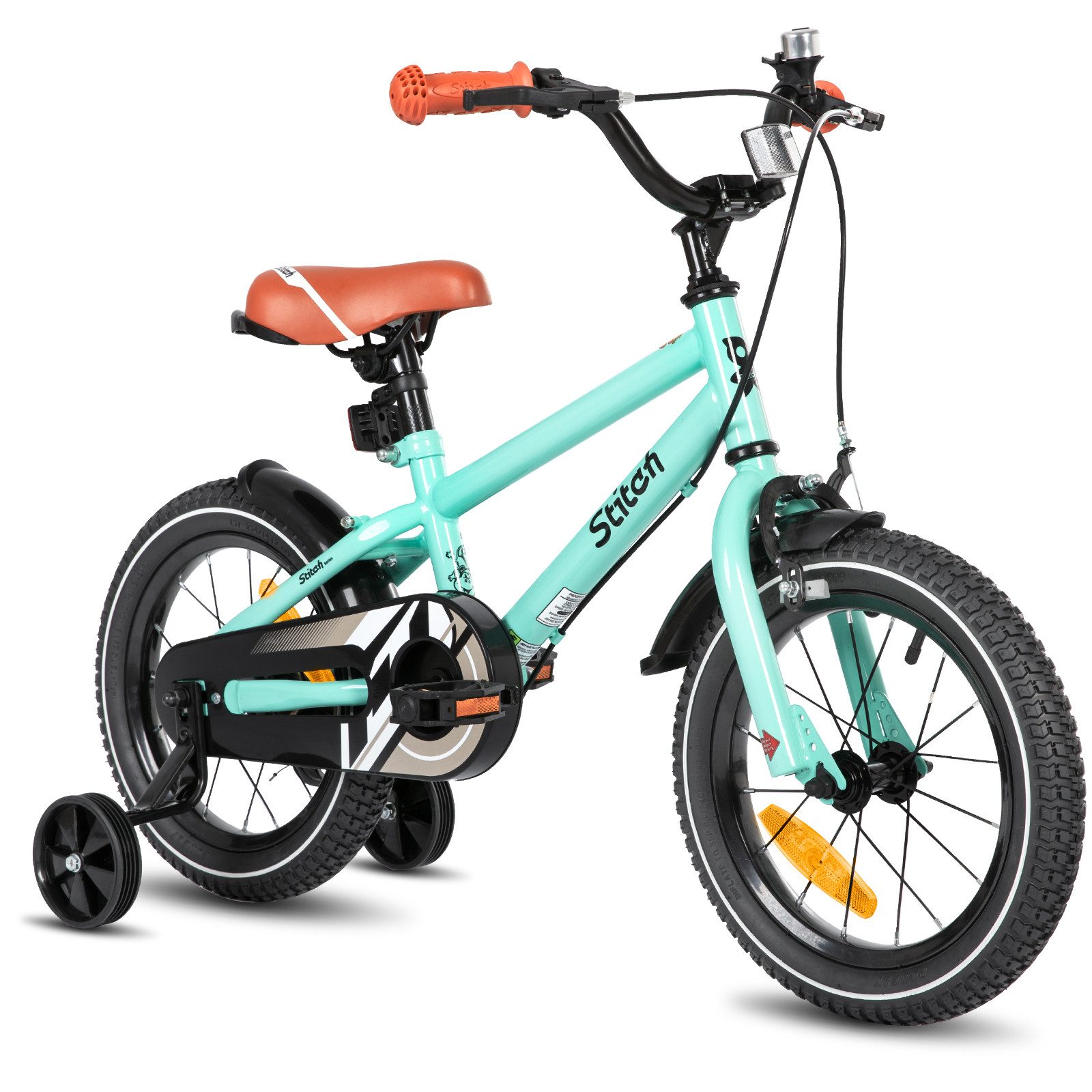 JOYSTAR Kinderfahrrad Totem 12/14/16/18/20 Zoll Kinderfahrrad für 2-11 jährige Jungen, mit Stützräder, Kotflügel, Front and rear dual brakes, Reflektorplatte