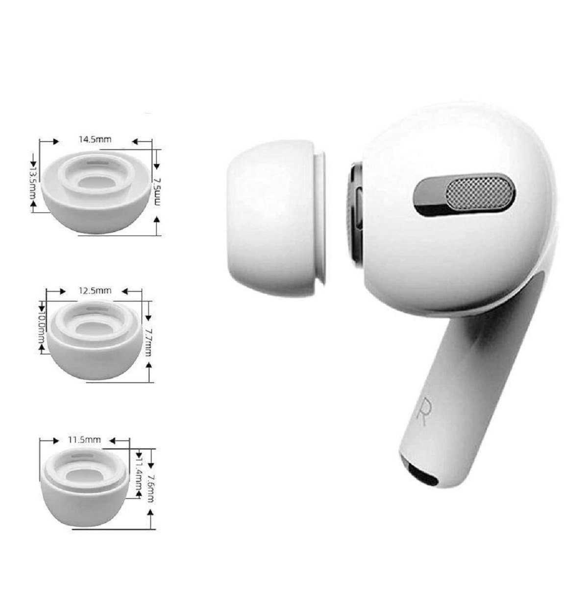 cofi1453 3er-Pack Apple In-Ear-Kopfhörer Silikon-Ohrstöpsel für Pro Airpods