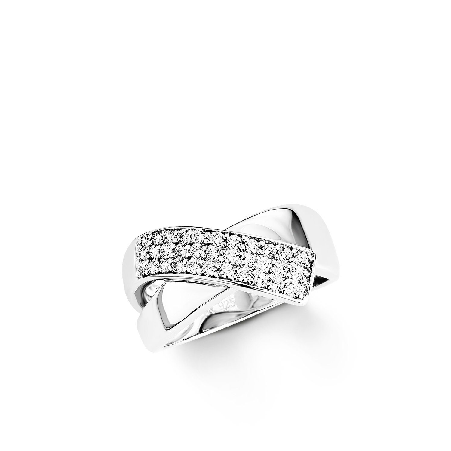 Amor Silberring für Damen, 925 Sterling Silber, Zirkonia synth. (Ring, 1-tlg)