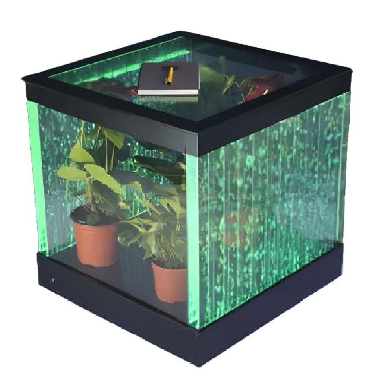 JVmoebel Beistelltisch Beleuchteter Couchtisch in modernem Design mit Säulenoptik (Led Beistelltisch), Made in Europa