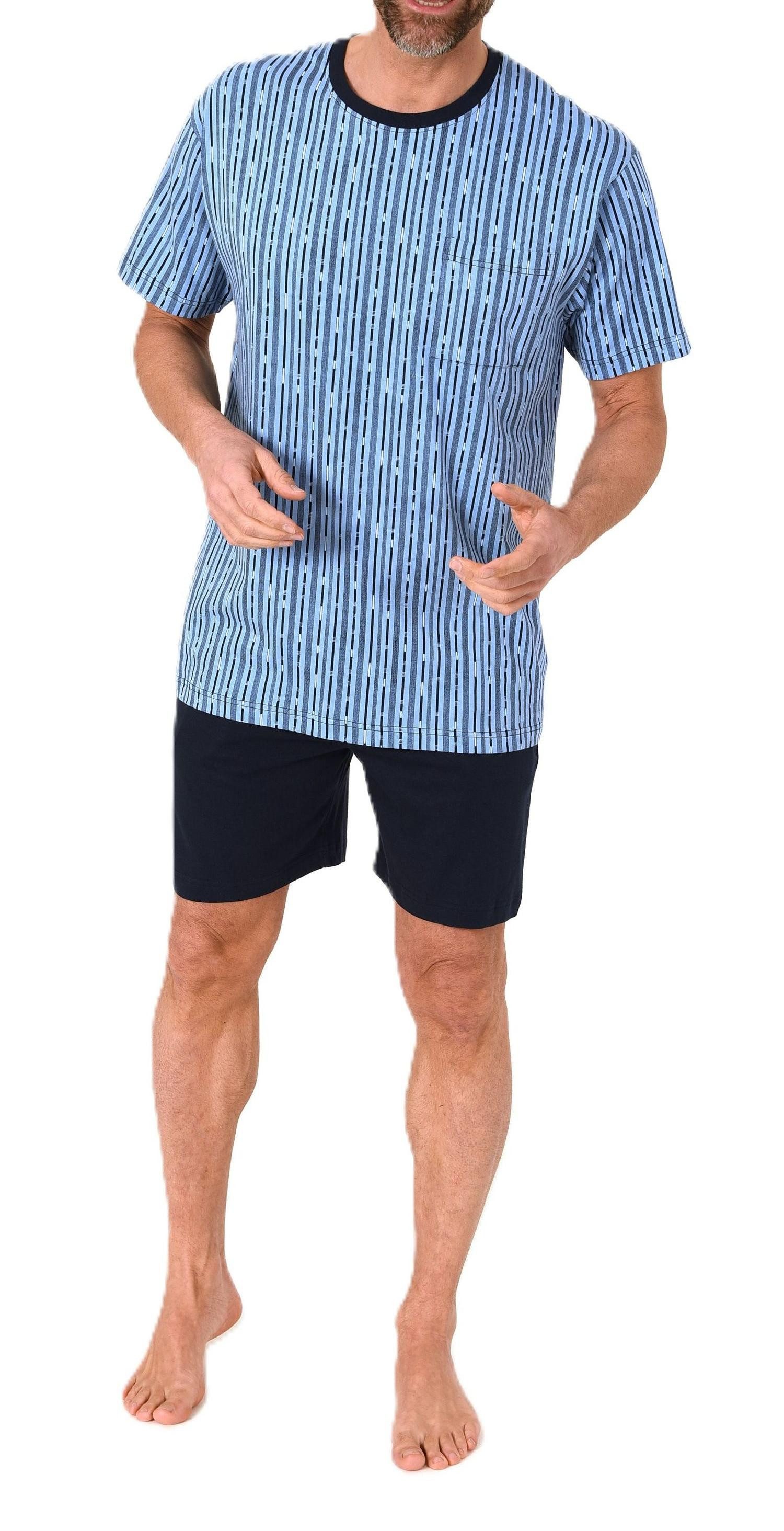 Pyjama Normann Herren kurzarm Schlafanzug Shorty Pyjama aus Baumwolle