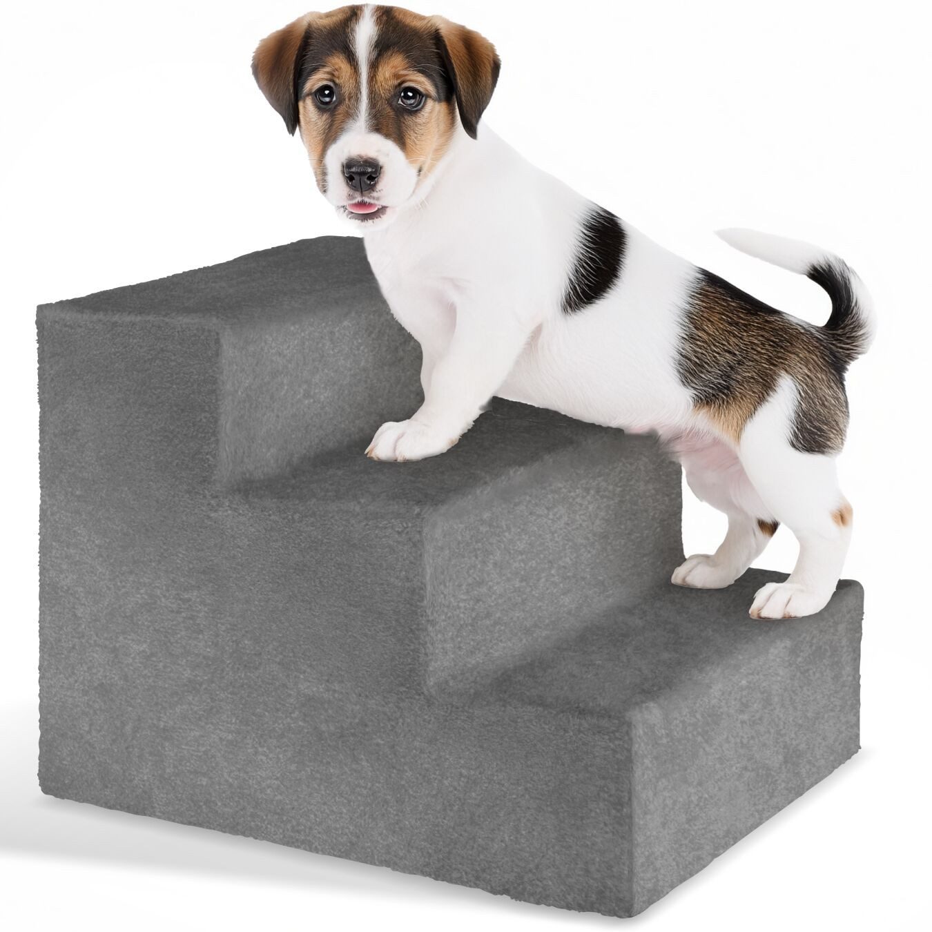 Haustiertreppe Hundetreppe Paw Path mit Plüschbezug 37 x 45 x 34,5 cm