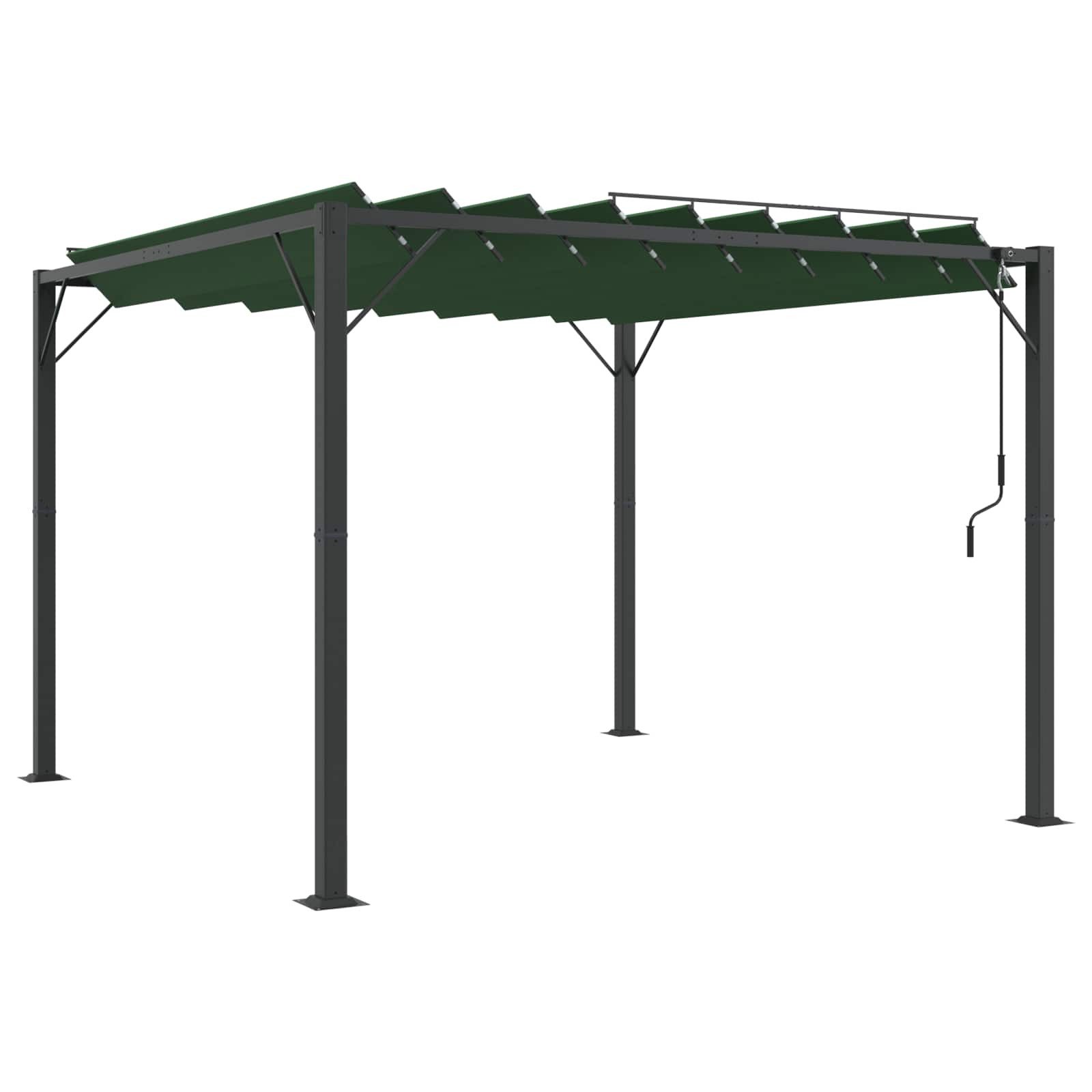 vidaXL Partyzelt Gazebo mit Lamellen-Dach Grün 3 x 3 x 2,14 m
