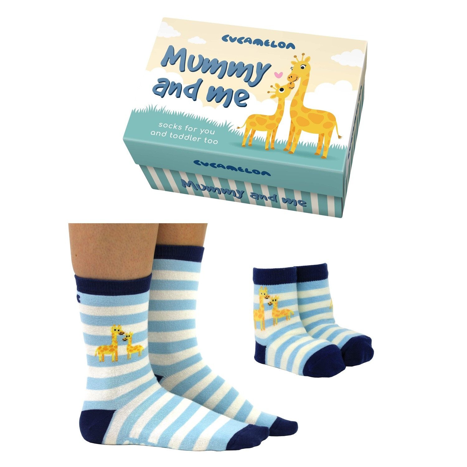 Cucamelon Freizeitsocken Mama und ich Cucamelon Giraffen Socken für Mutter und Kind (2 Paar)