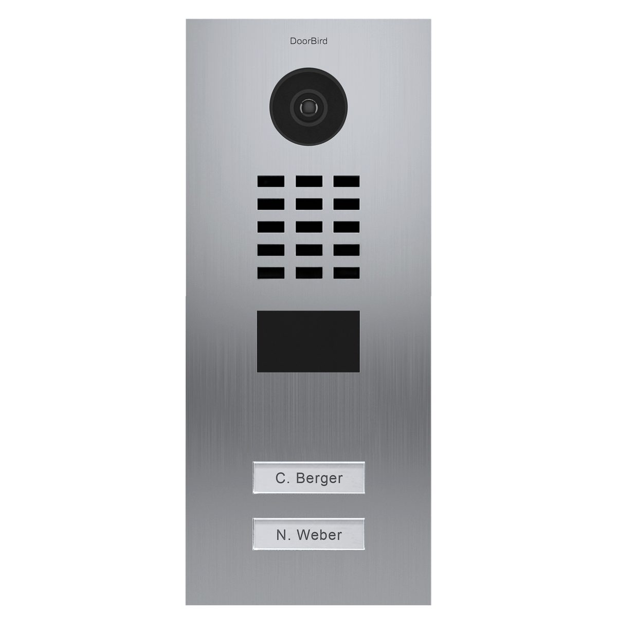 DoorBird Video-Türsprechanlage DoorBird - Video Türstation D2102 mit 2 Klingeltasten (Außenbereich, Haustür, Eingangsbereich, Smarte Video Türsprechanlage mit App-Steuerung, Ethernet / PoE)