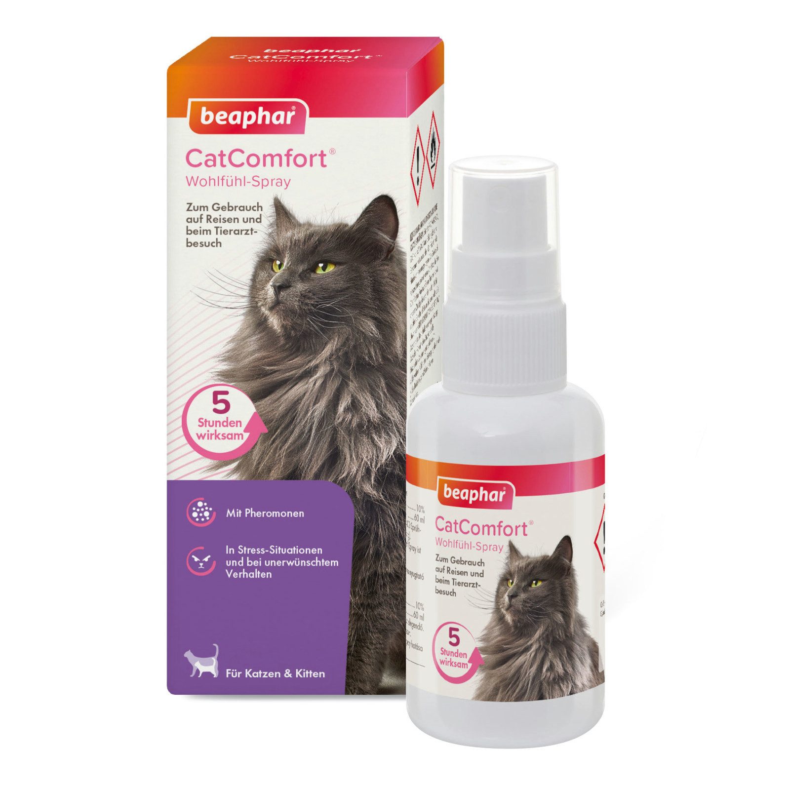 beaphar Tier-Beruhigungspheromone CatComfort Wohlfühl-Spray für Katzen, 60 ml