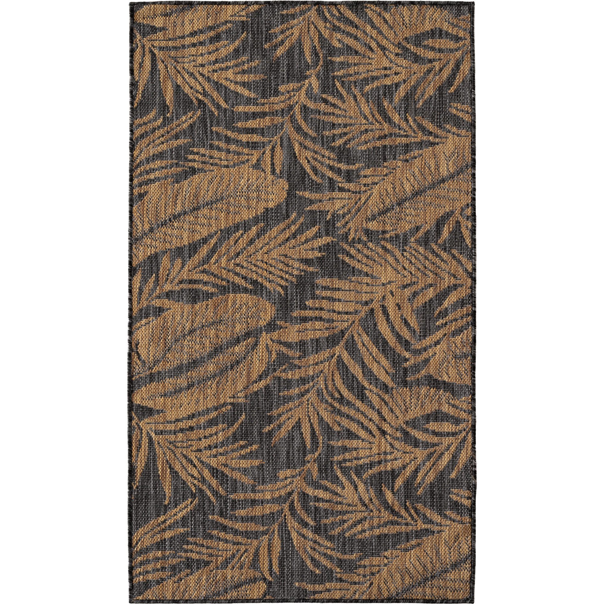 Teppium Teppich Botanisch, Läufer, Höhe: 3 mm, Teppich Wetterfest Waschbar Balkon, Garten, Terrasse und Küchenteppich