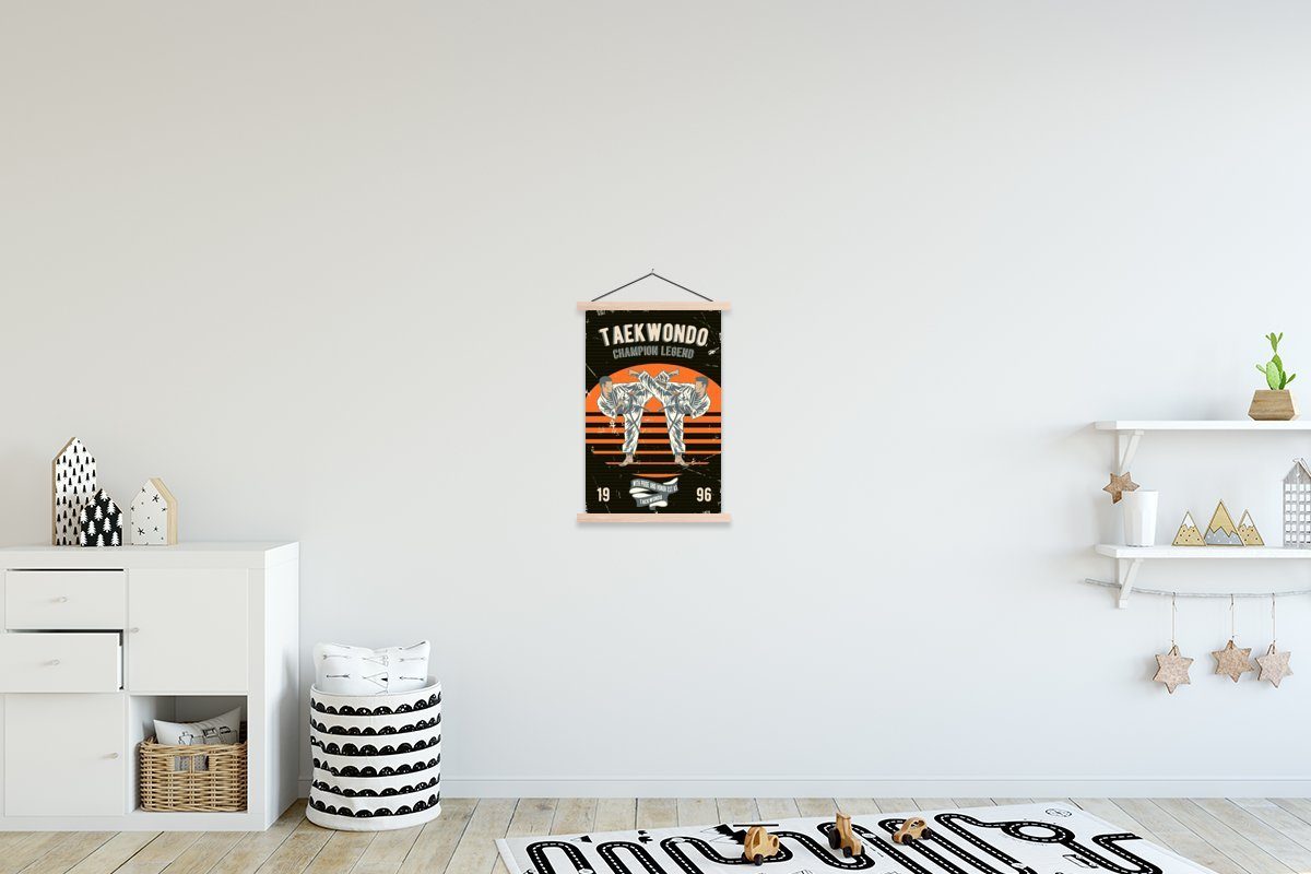 MuchoWow Poster Magnetisch Posterleiste, Bilderleiste, Wohnzimmer, - St), - Textilposter Jahrgang für (1 Karate Pak